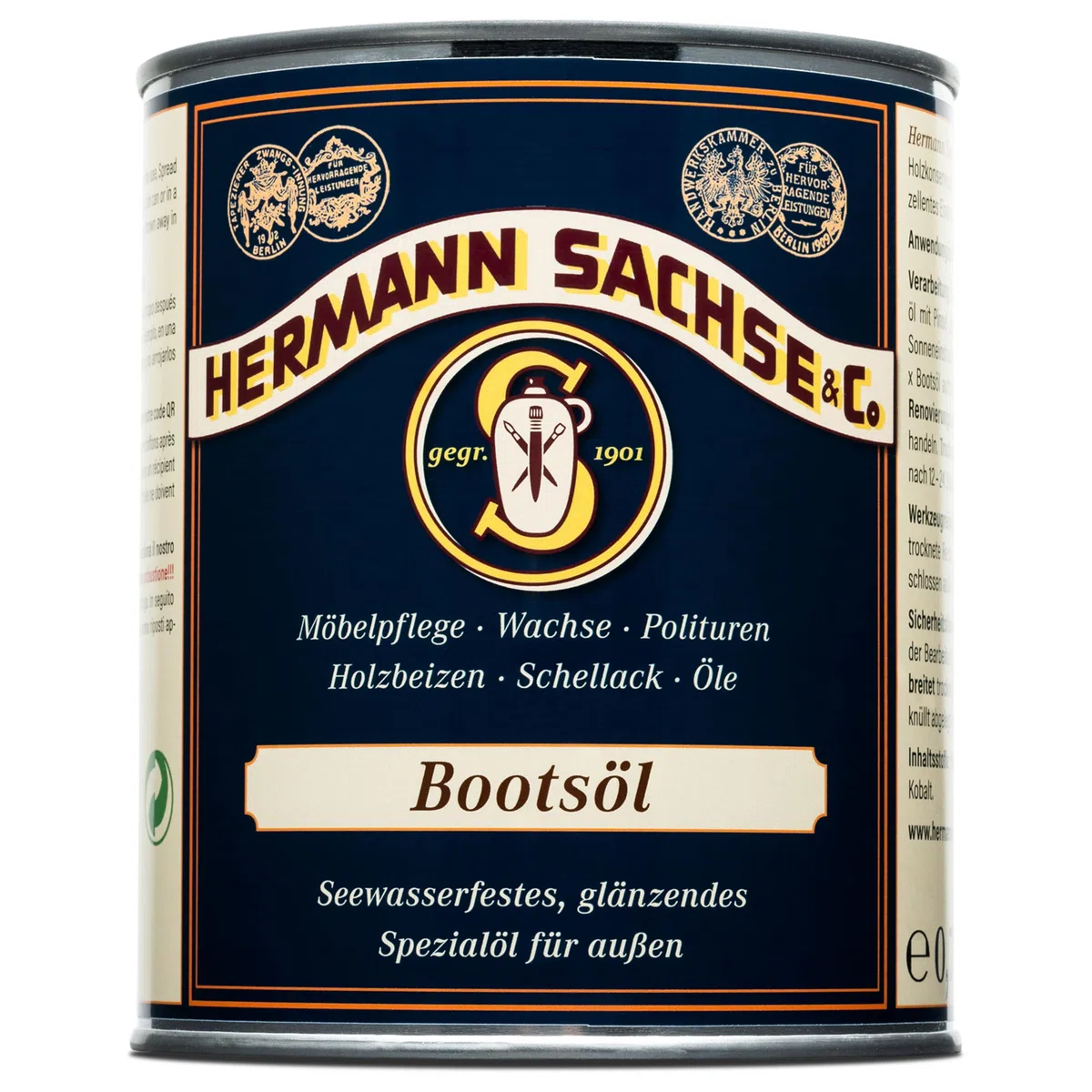 Hermann Sachse Yacht- und Bootsöl farblos - 750ml - Pflegeöl für Dein Boot - witterungsbeständiges, glänzendes Holzöl - Effektiver Holzschutz - Langanhaltendes Pflegeöl für Außen - Made in Germany
