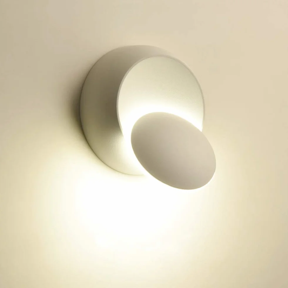 Kinkiety LED 5W biała lampa ścienna nowoczesna ciepła biel kreatywne zaćmienie 2 w 1 żelazna