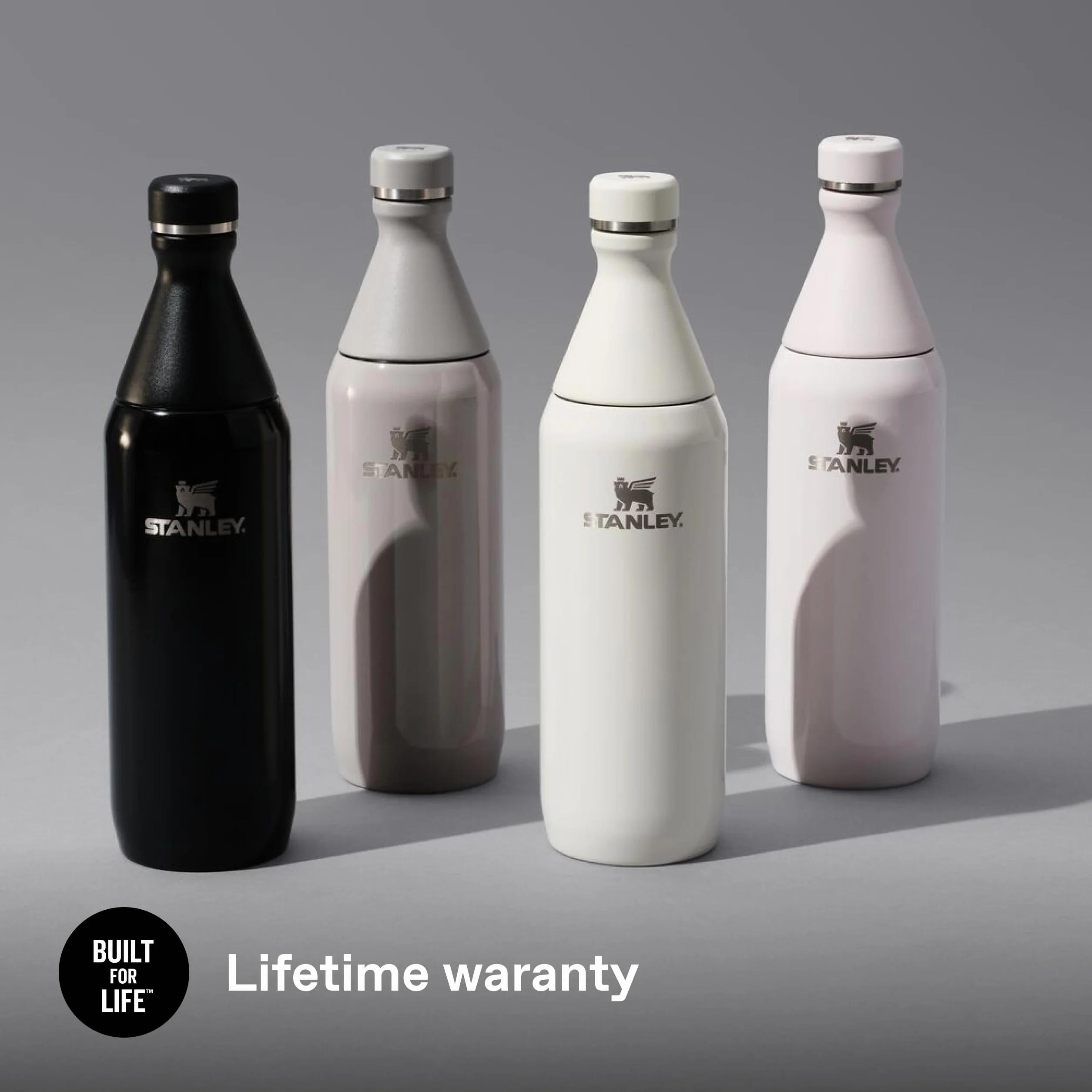 Stanley 1913 The All Day Slim Butelka na Wodę 0.6L - Zimny przez 6 godzin - Mrożony przez 11 godzin - Stal nierdzewna z recyklingu wolna od BPA - Szczelny - Można myć w zmywarce - Rose Quartz