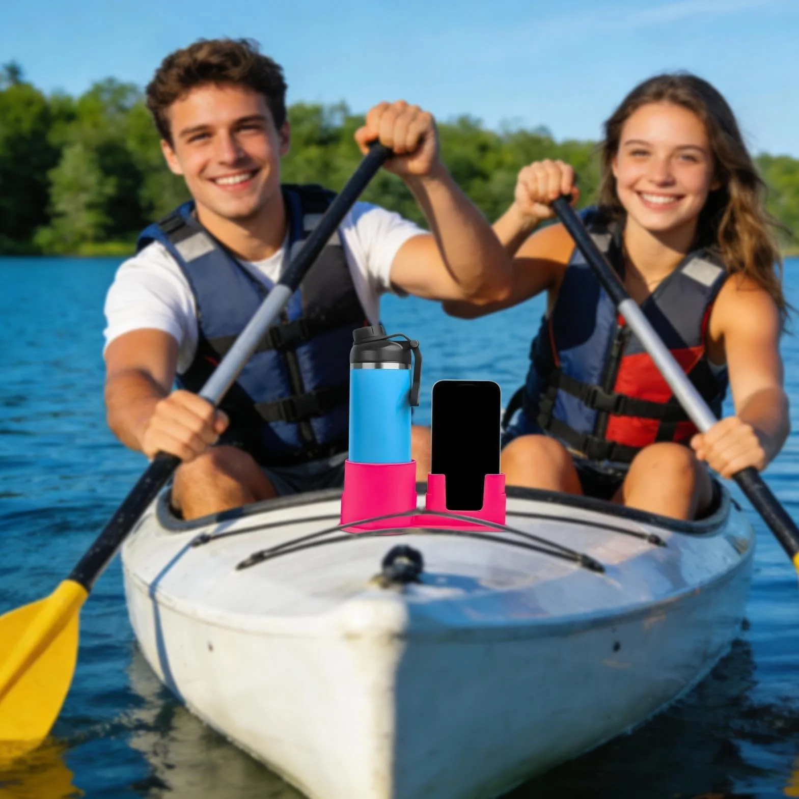 Uchwyt na kubek do łodzi, obrotowy system mocowania 360, uniwersalny zestaw kołyski na telefon, ABS Marine Clamp Design, deska do wiosłowania, zestaw uchwytów na akcesoria kajakowe, wędkarstwo żaglowe