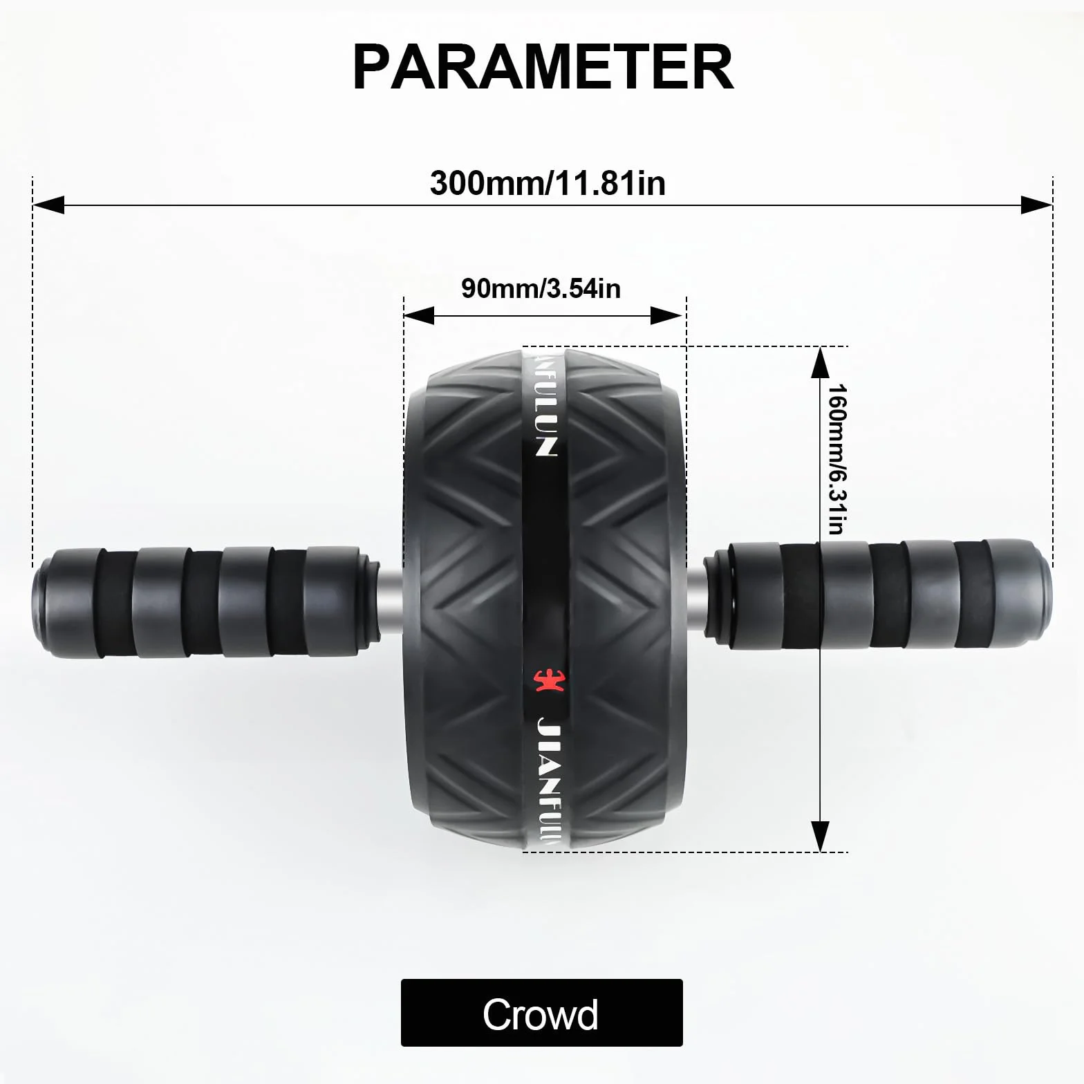 AB Roller Rolka Brzucha z Podkładką Antypoślizgową do Treningu Domowego