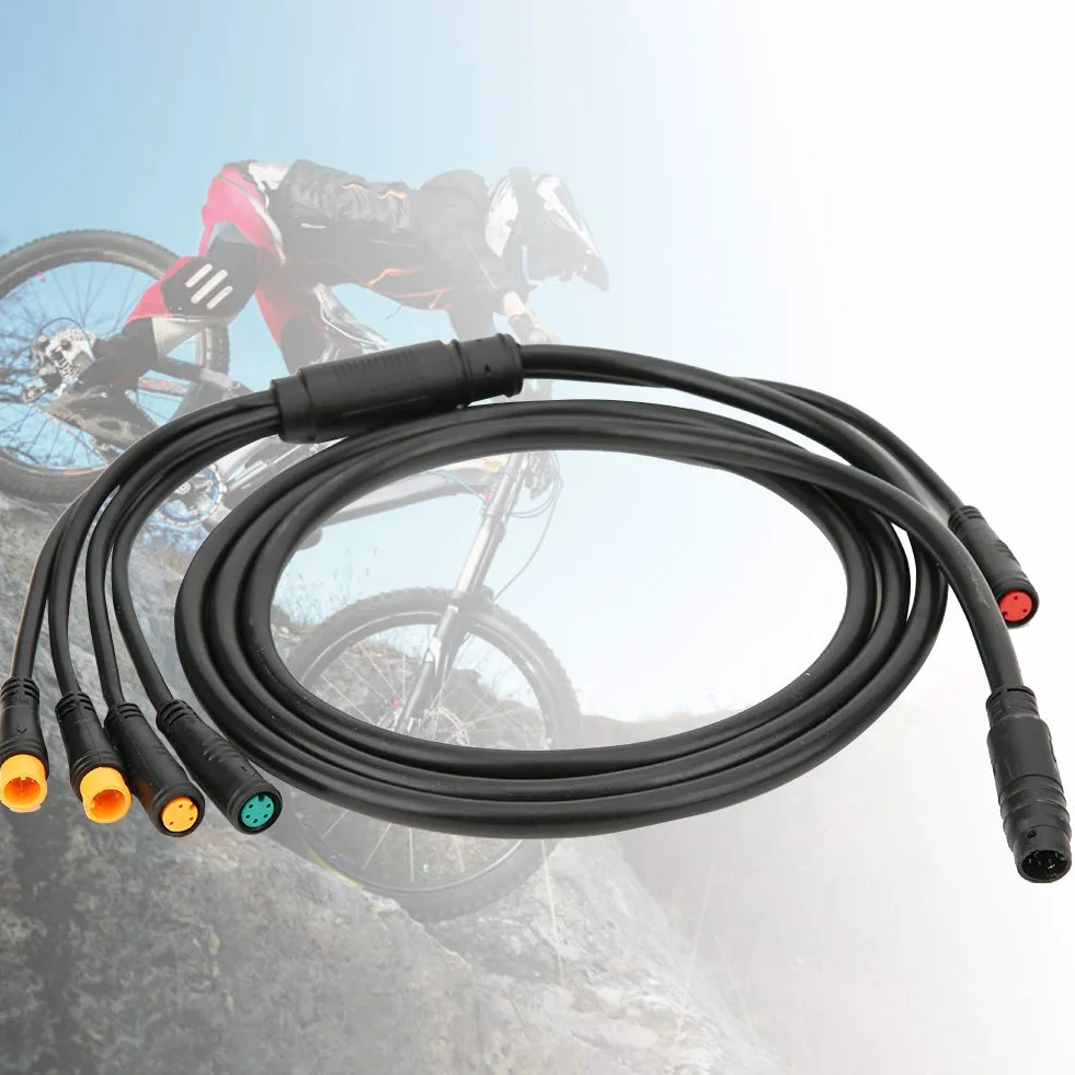 Wodoodporny Kabel 1 na 5, Zintegrowany Kabel Rowerowy 1 na 5 z funkcją Oświetlenia dla Wodoodpornego Kontrolera Ebike