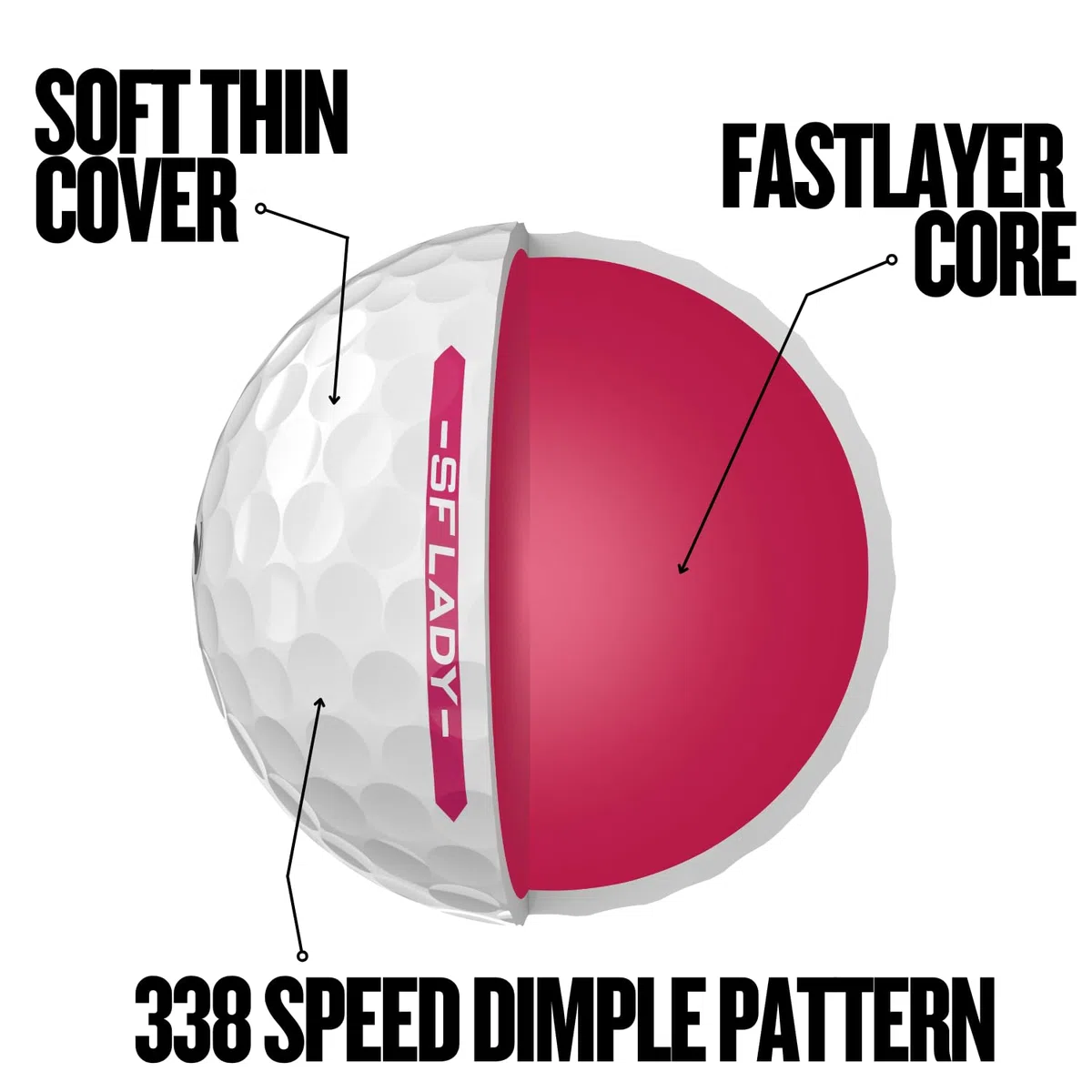 Srixon Soft_Feel_Lady_8 Piłki golfowe, Unisex Dorosły