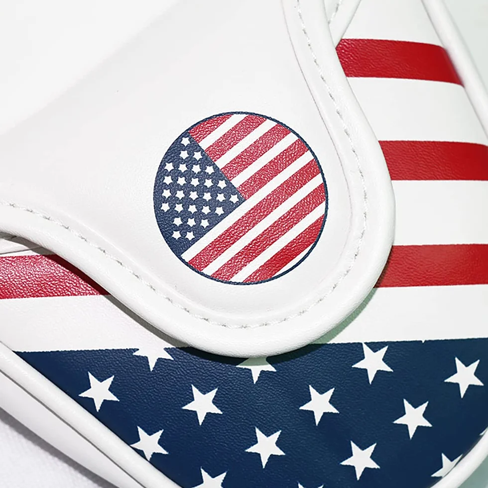 Golf Club Mallet Putter Cover Zamknięcie magnetyczne Kreatywny wzór flagi USA Golf Miotacz Headcover - Golf Putter Headcover Guard Impermeabile Golf Putter Protection Covers