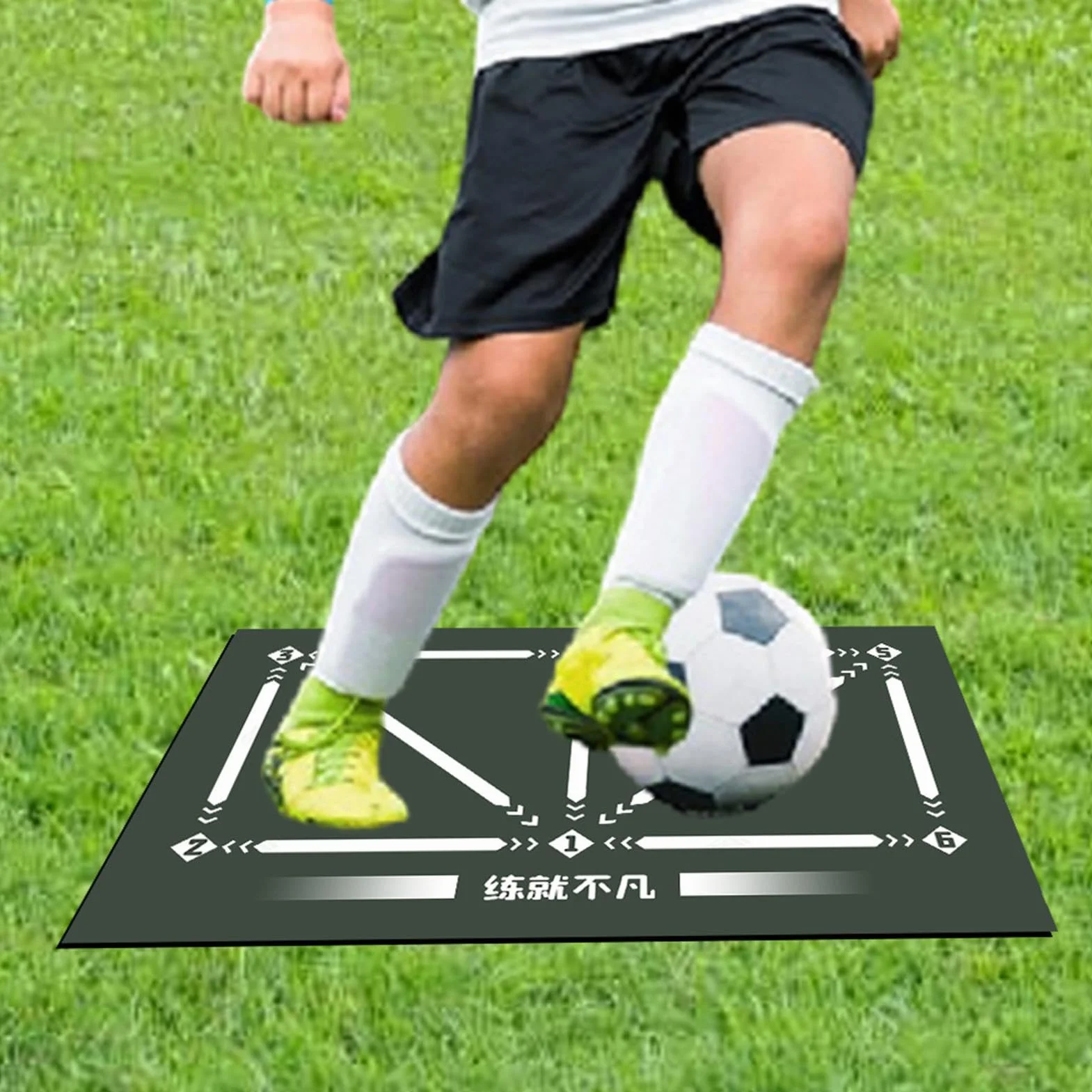 Mata do umiej?tno?ci pi?karskich, mata do ?wicze? w pi?ce no?nej - Mata do ?wicze? pi?karskich,Antypo?lizgowa cicha mata do kroków, trener Silent Ball Mastery Trainer 23,62 x 35,43 cala do ?wicze? pi?