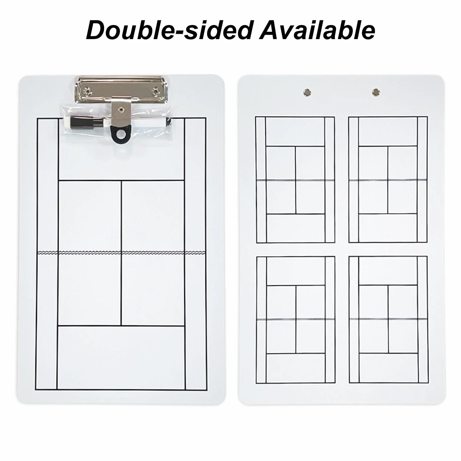 Tennis Coaching Board, Double-Sided Tennis Strategy Board, with Whiteboard Pen, Portable Design, for Training, Competition
