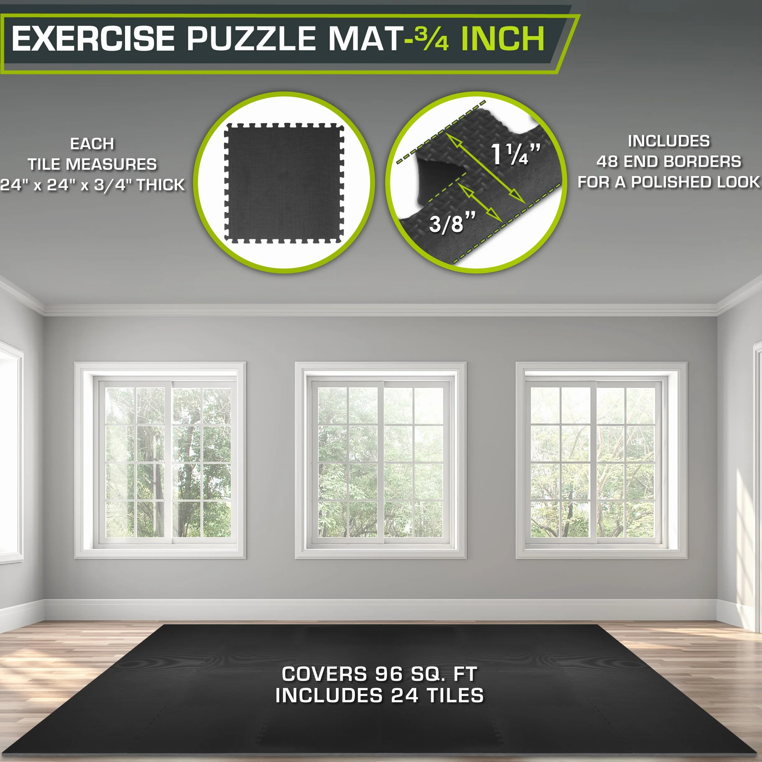 Prosource Fit Mata do ćwiczeń Puzzle 3/4" 2,5 cm EVA