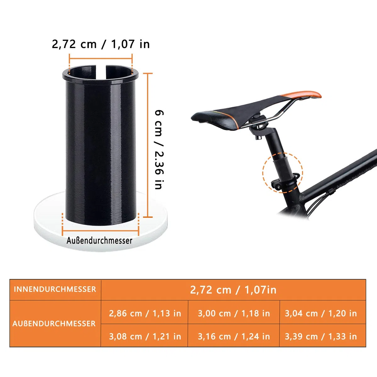 Adapter do sztycy podsiodłowej, ze stopu aluminium, tuleje redukcyjne do rowerów MTB i wyścigowych