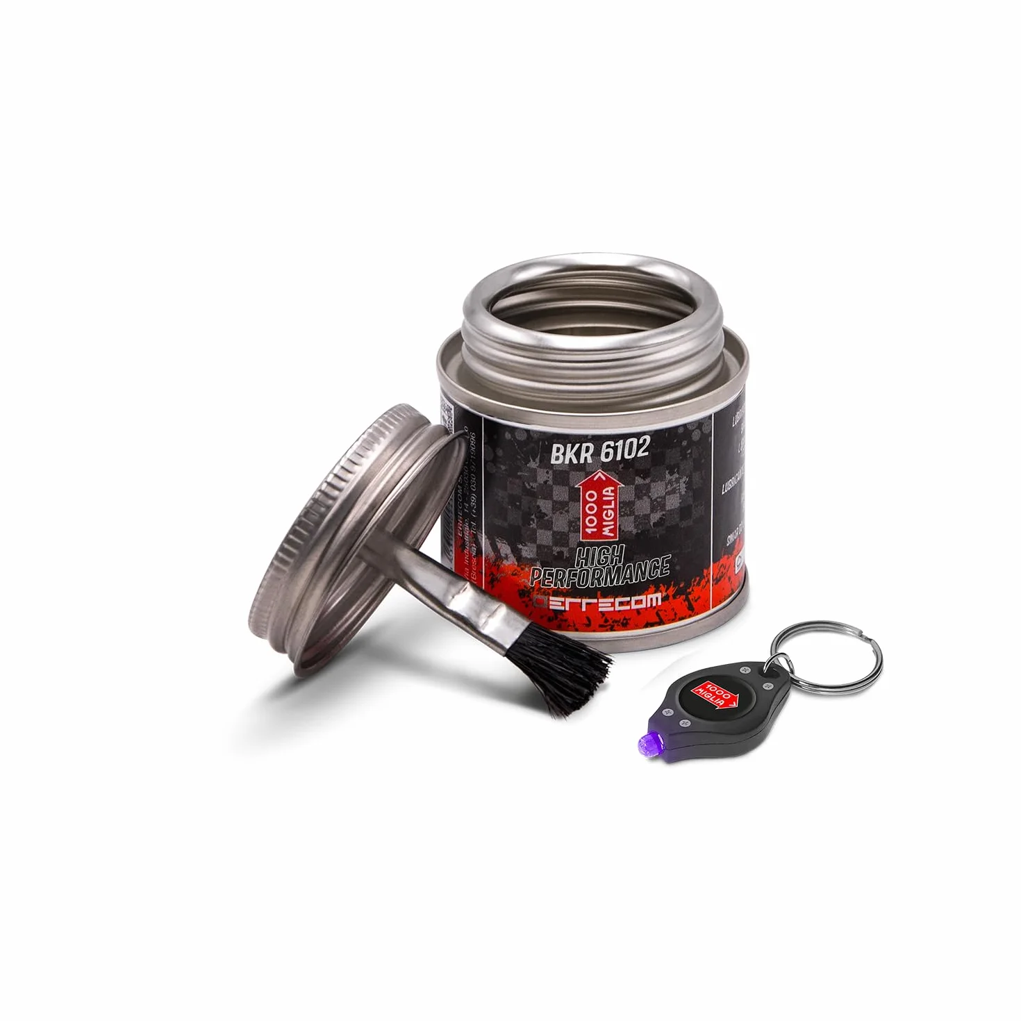 1000 Miglia BKR 6102 HIGH PERFORMANCE Smar do Łańcucha Rowerowego do użytku profesjonalnego - 60 ml, w każdych warunkach, Fluorescencyjny, Pojemnik All-In-One z Pędzelkiem
