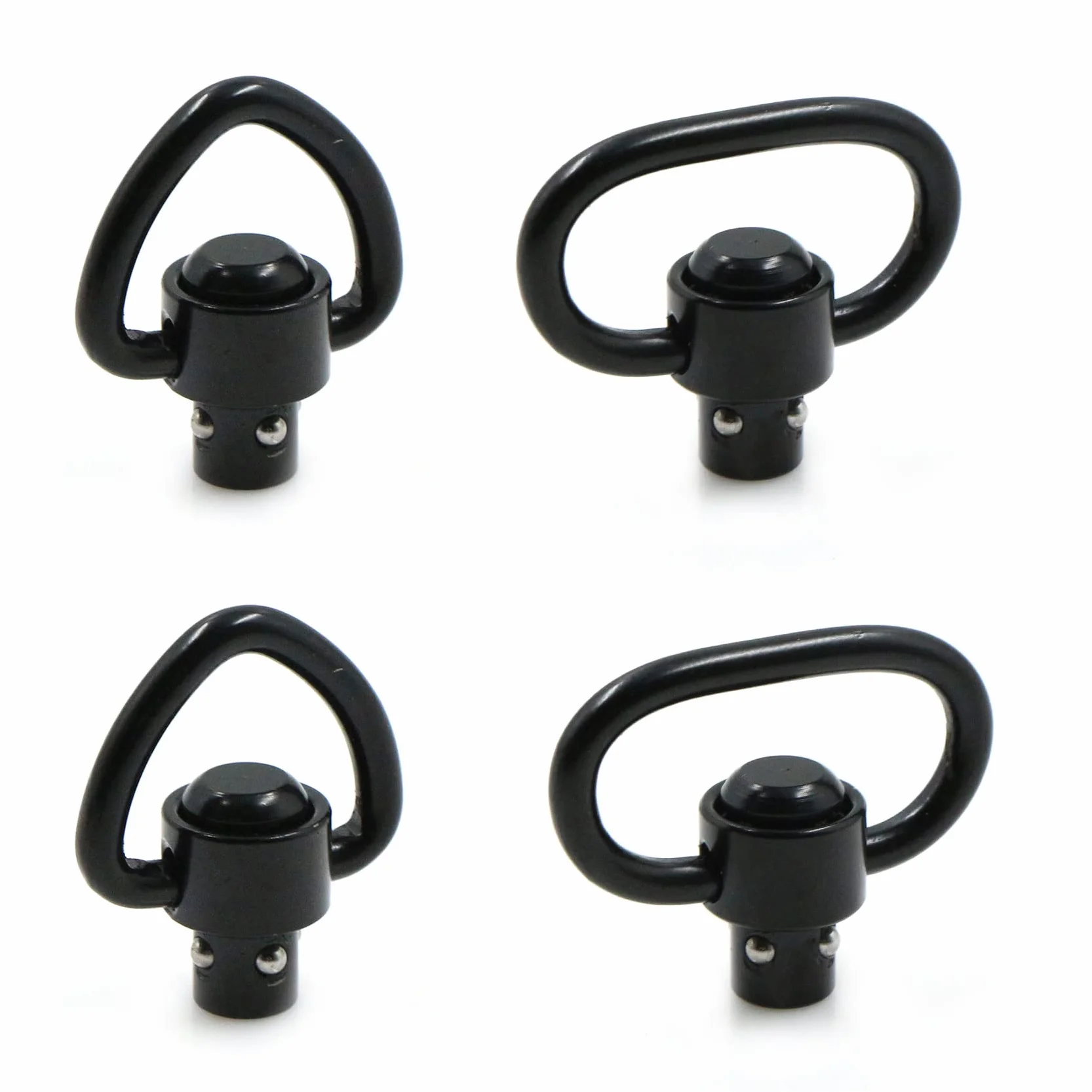 Sling Swivels QD Swivel Clip Loop Strap Quick Release obrotowe kółka 1,25 cala taktyczna klamra 4 szt. czarne