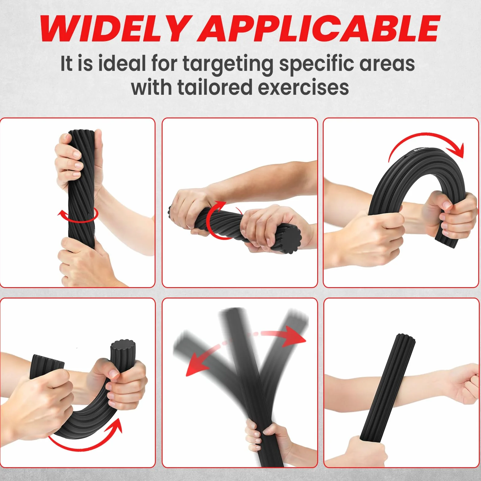 FUNFLEX Zestaw Flex Therapy Bar – 3 poziomy oporu – Elastyczne drążki treningowe do rąk, nadgarstków i ramion – Trening siły i mobilności