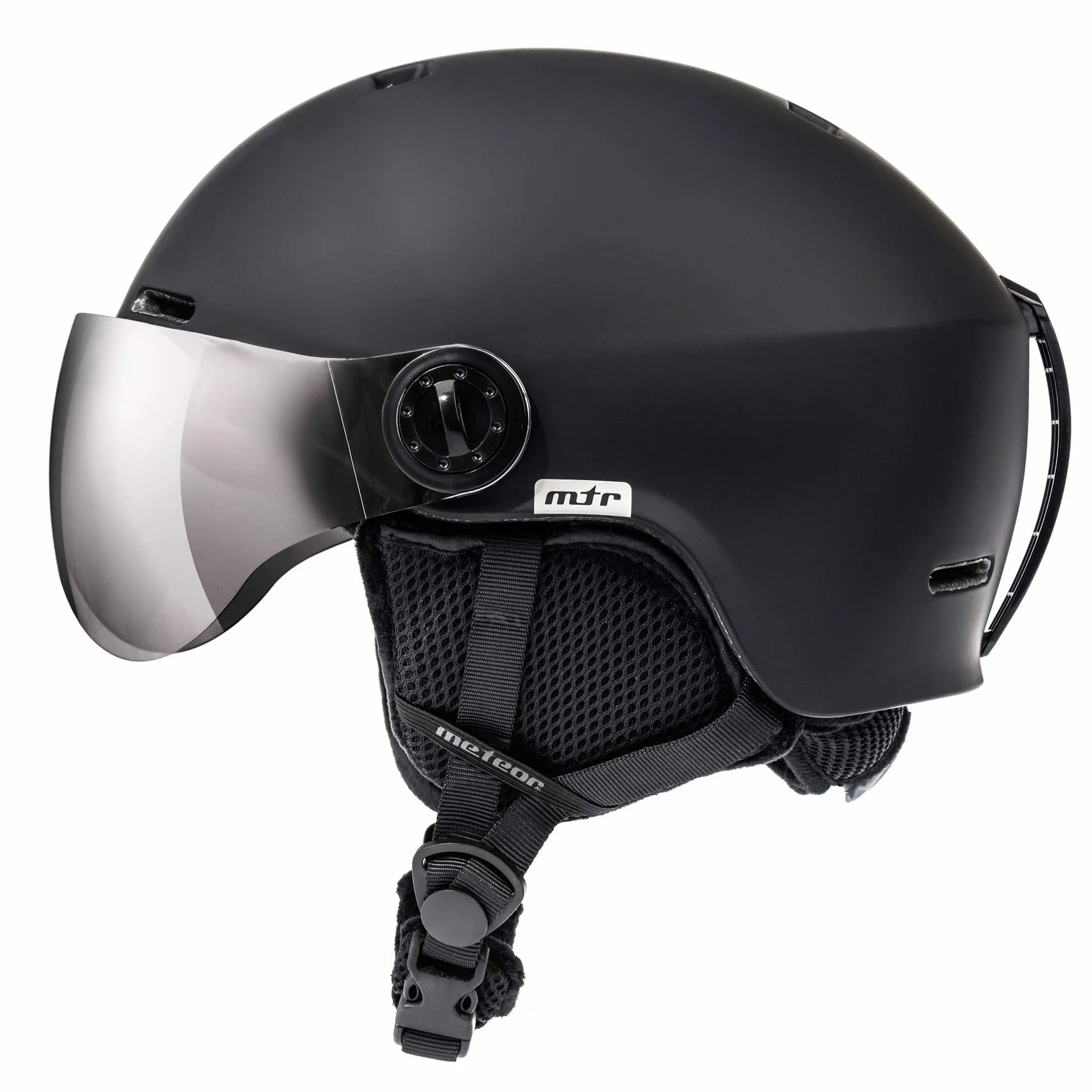 Kask narciarski Helmet snowboardowy Uniwersalny dla Dzieci damski męski dorosłych Ochronny z szybą na zimę Narciarstwo Certyfikowane Bezpieczeństwo Profesjonalne Nauszniki Sportowe Zimowe Meteor
