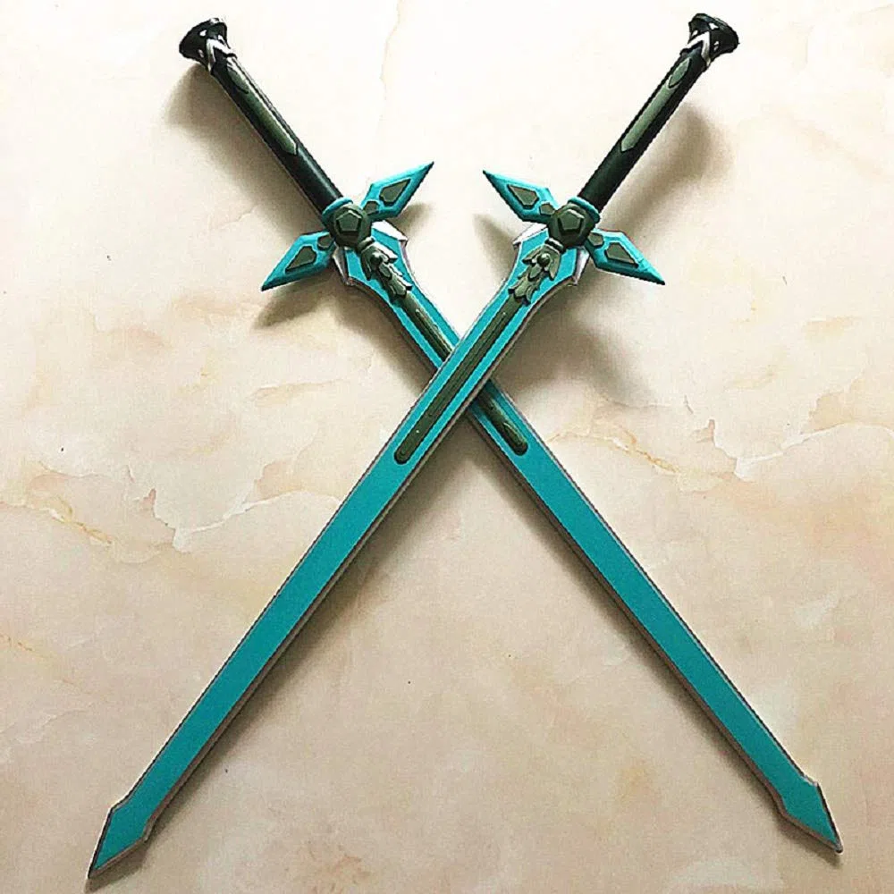 damdos Halloween rekwizyt pianka PU 80 cm ciemny odstraszacz Kirito Kirigaya miecz Kirigaya Kazuto Cosplay Yuuki Asuna czarny miecz (2 szt./zestaw)