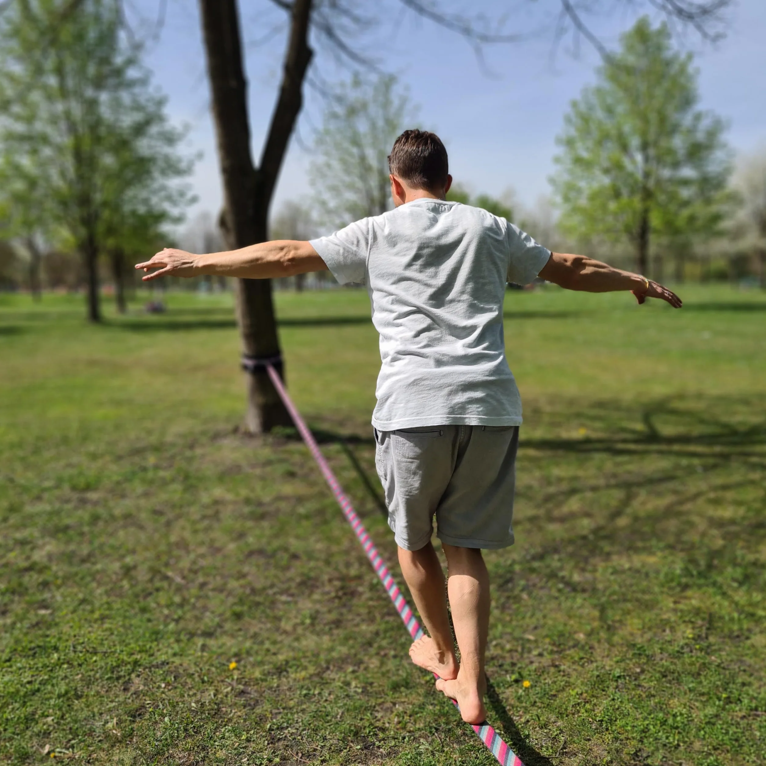 Zestaw Slackline, długość 15 m, kompletny zestaw dla dzieci, początkujących, zaawansowanych i profesjonalistów, łącznie z torbą do noszenia
