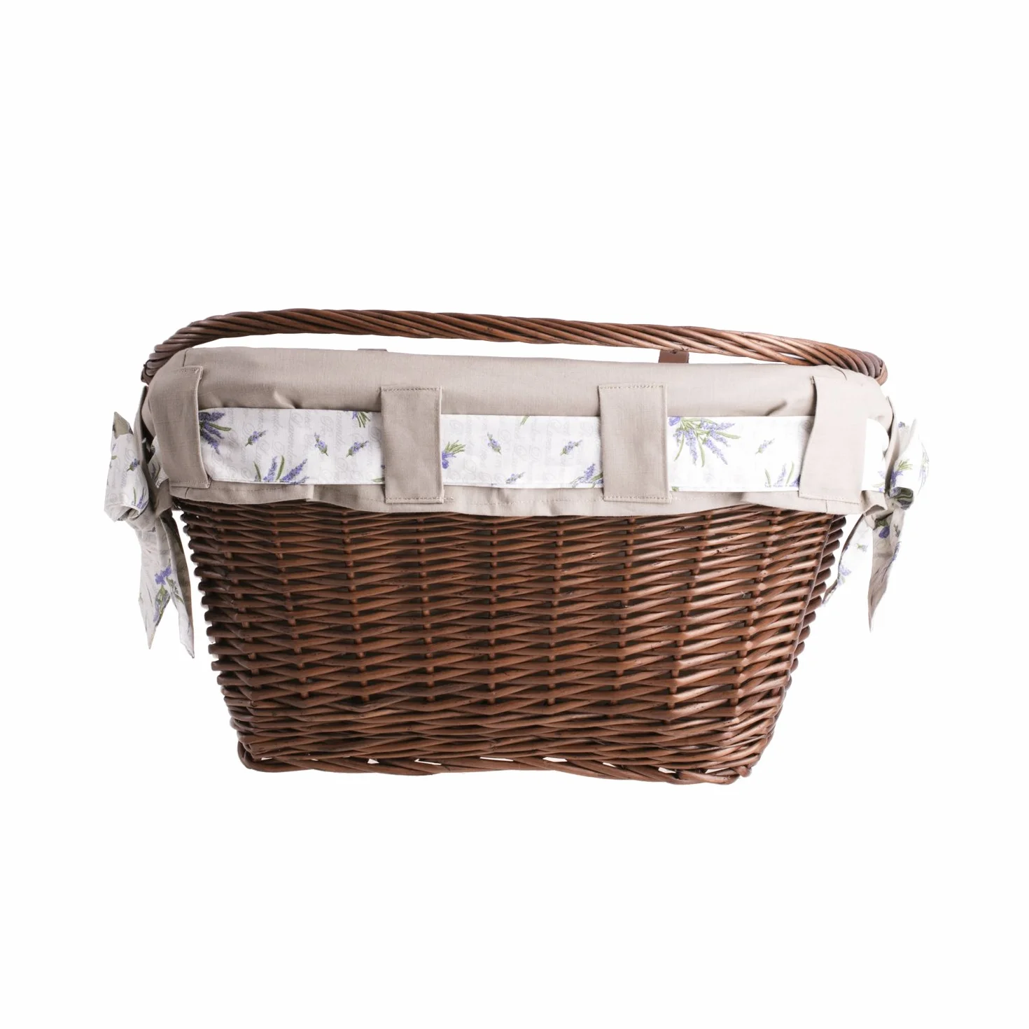 e-wicker24 Kosz rowerowy z przodu, wiklinowy kosz na kierownicę