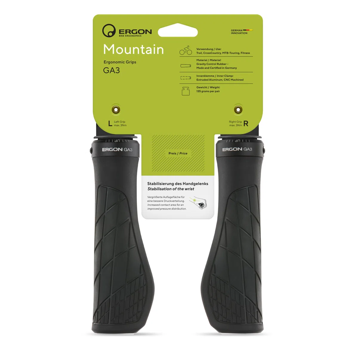 Ergon Grips Technical Ga3 Large Noir uchwyty, czarne, L