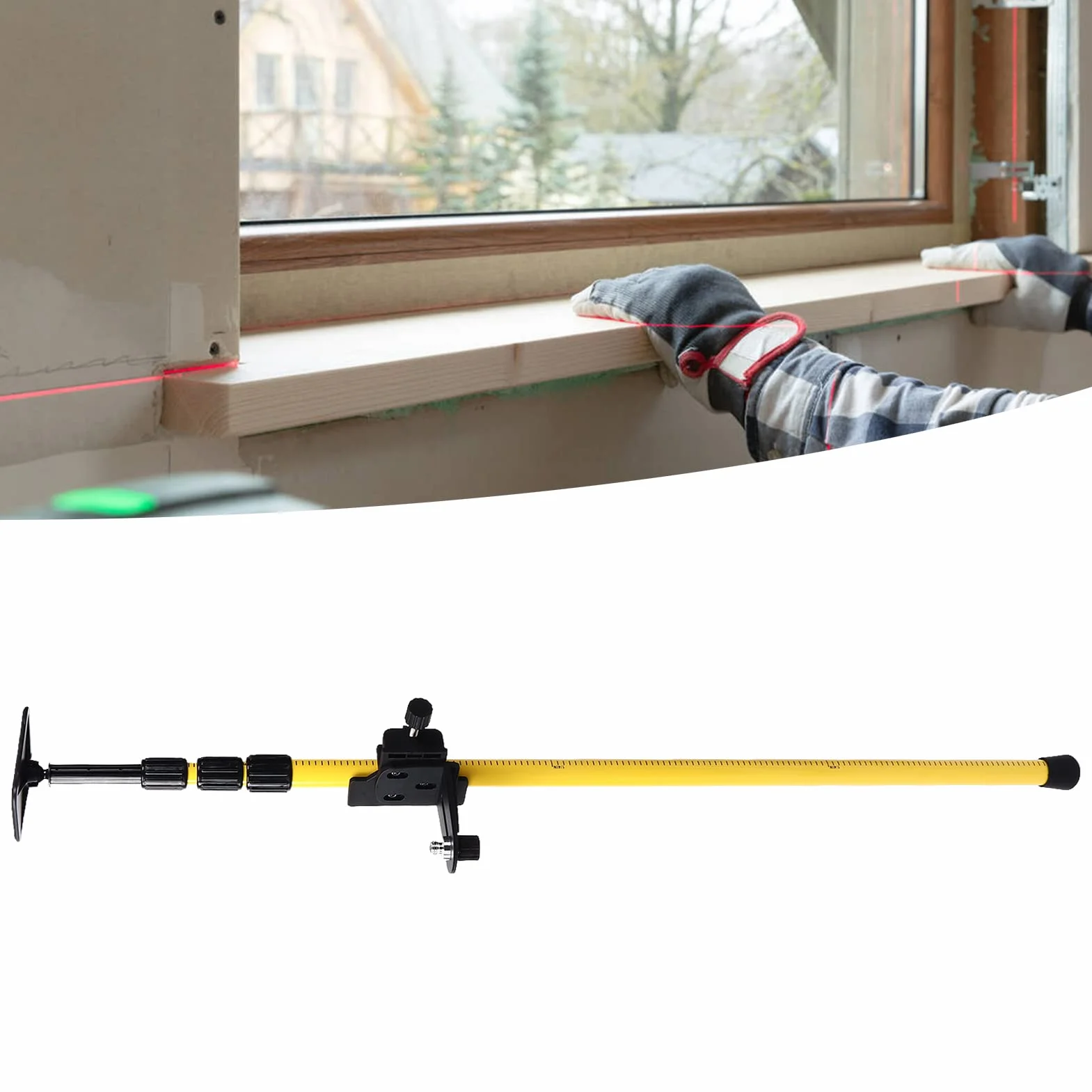 Słup Teleskopowy 2,8 m Wspornik Poziomu Lasera do Laserów Obrotowych i Liniowych