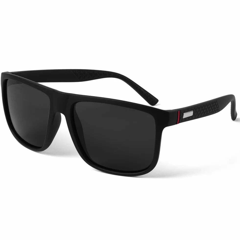 AUYAO Okulary przeciwsłoneczne dla mężczyzn i kobiet, okulary polaryzacyjne ochrona przed promieniowaniem UV, okulary przeciwsłoneczne retro, prostokątne okulary przeciwsłoneczne polaryzacyjne do