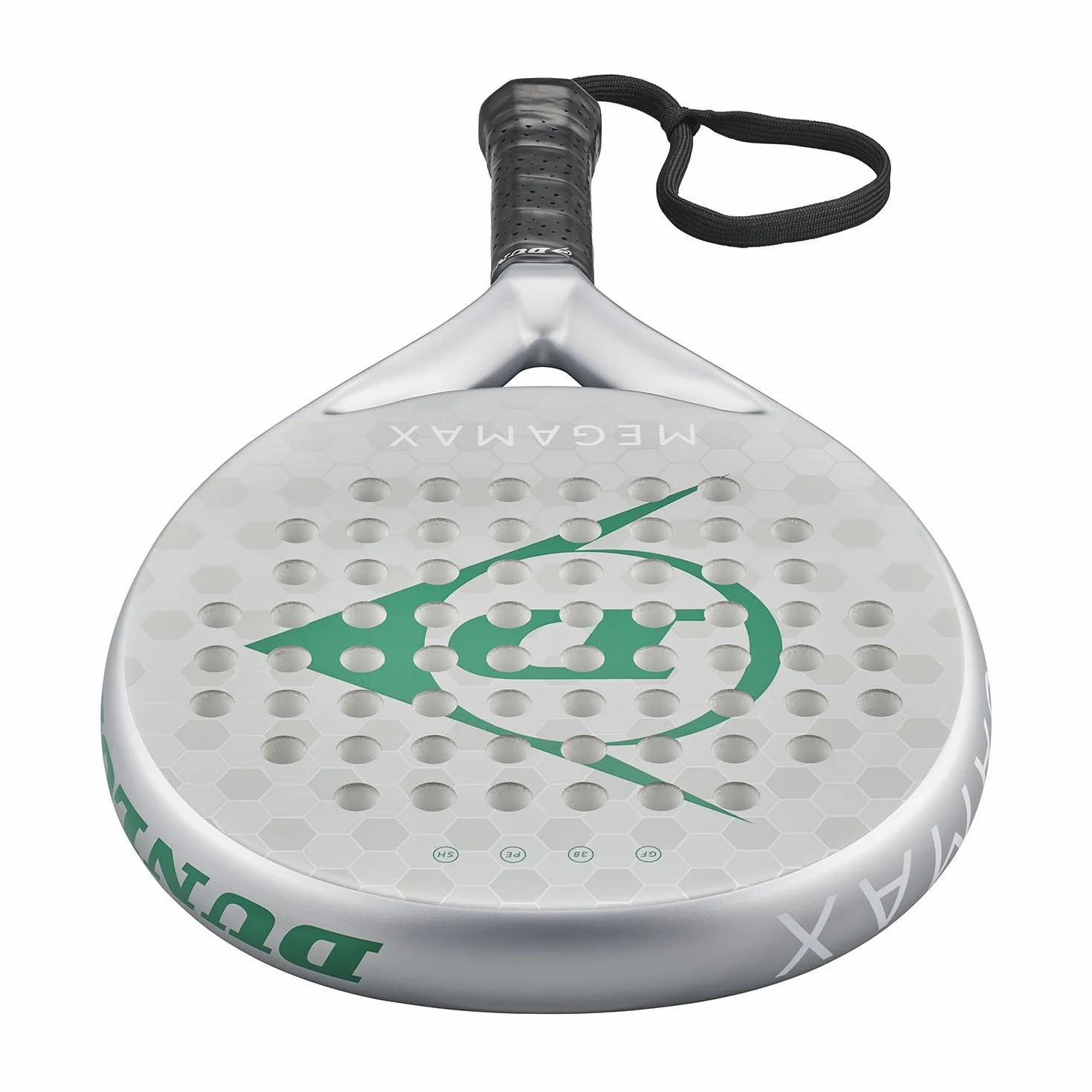 DUNLOP Padel Bat Megamax Silver – okrągła ramka grafitowa – Medium Balance Pro EVA Core – dla początkujących