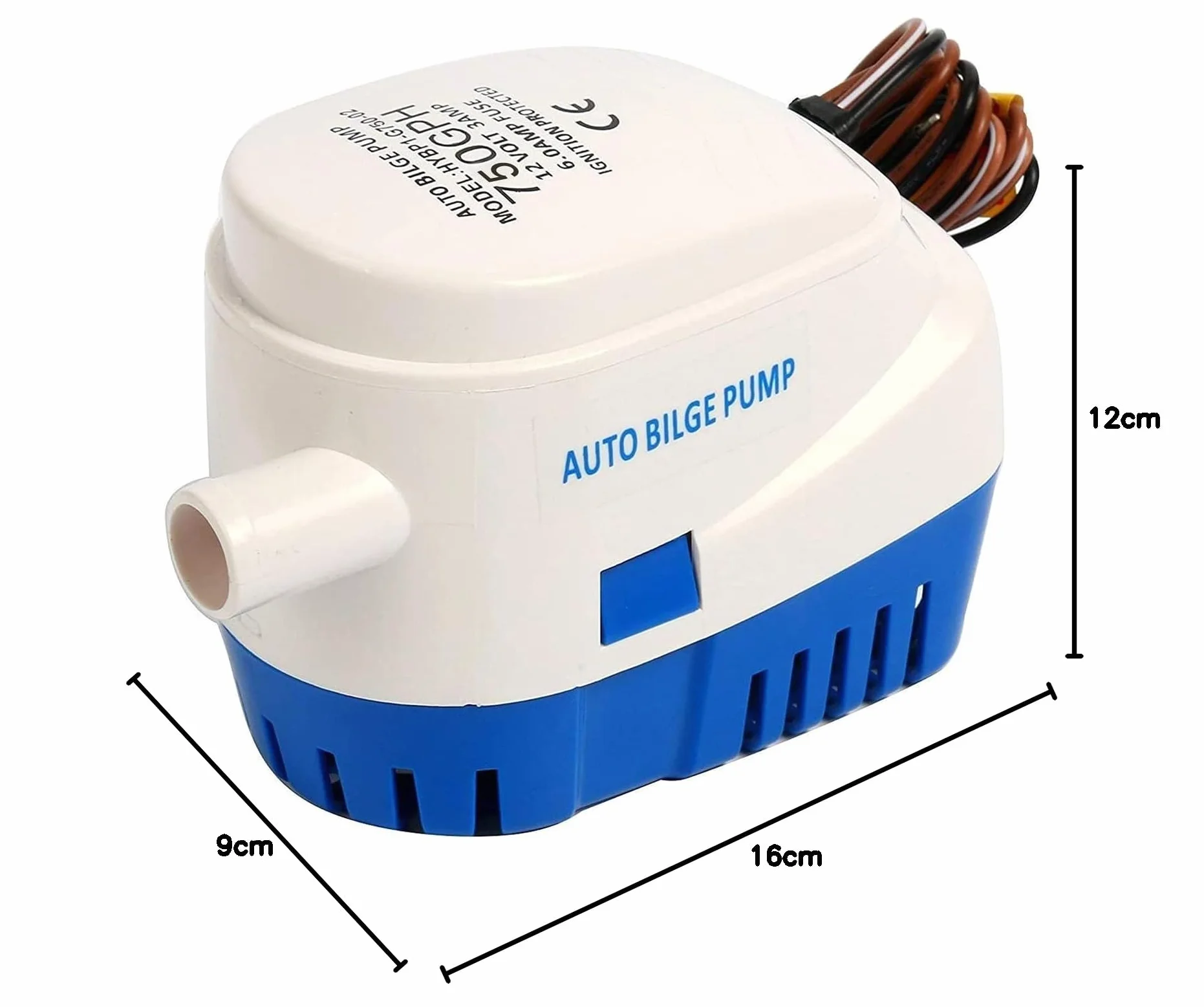 FreeTec Pompa zęzowa 12 V, automatyczna pompa zęzowa 750 GPH z przełącznikiem pływakowym