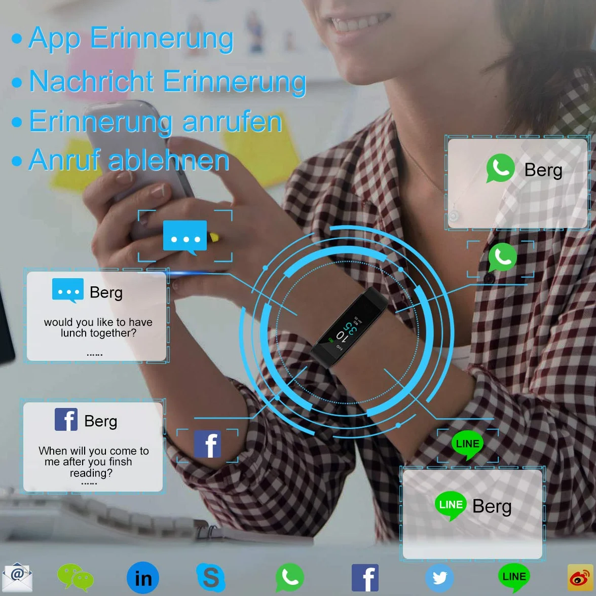 LEBEXY Bransoletka fitness, wodoszczelna IP68, zegarek fitness, smartwatch, krokomierz, monitor aktywności, licznik kalorii, zegarek sportowy