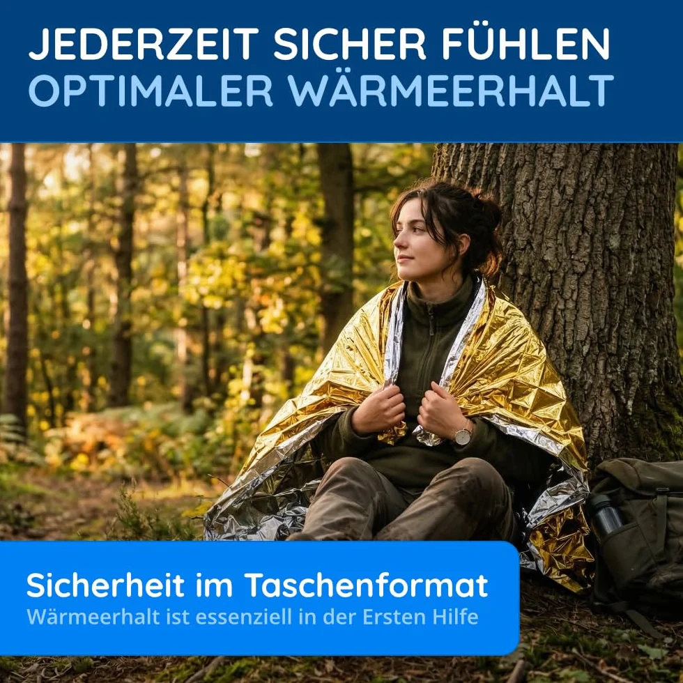 koc ratunkowy 1 10 20 50 sztuk | 210 cm x 160 cm | srebrny/złoty | folia ratunkowa | ratunkowa | pierwsza pomoc | dekoracja | ochrona przed ciepłem | ochrona przed zimnem | koc ratunkowy | camping (10)