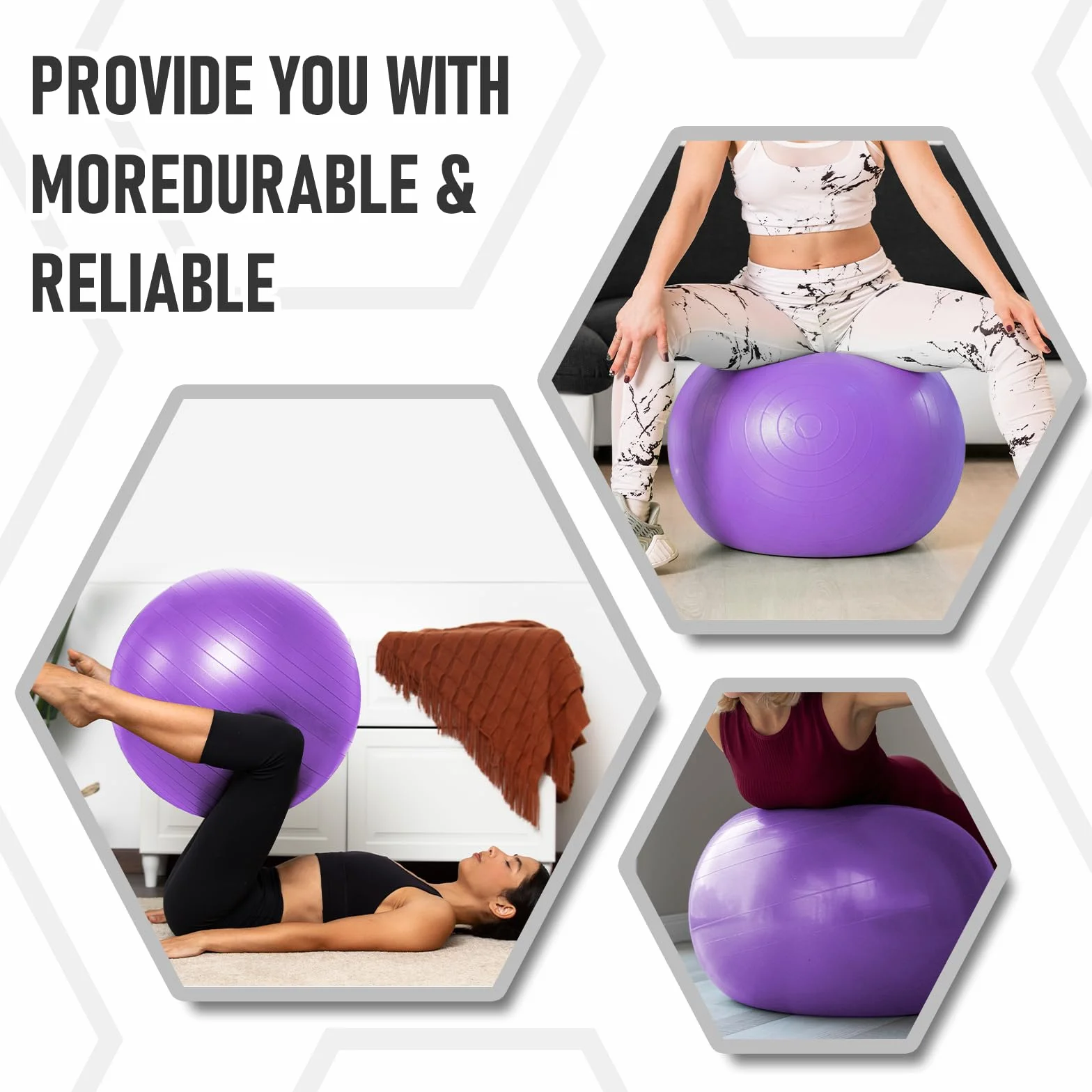 Piłka Gimnastyczna, Piłka Jogi Fitness, Piłka Treningowa, Piłka Gimnastyczna na Trening Regeneracyjny i Szkolenie Rdzeniowe, z Pompą Powietrzną, Domem, Siłownią, Biurową Fitness