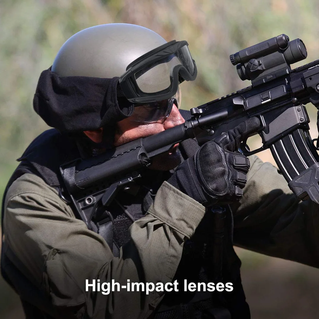 Feyachi Airsoft, taktyczne, wojskowe okulary ochronne z 3 wymiennymi soczewkami, ochrona UV400, okulary strzeleckie, okulary przeciwmgielne, outdoorowe, do uprawiania sportu, polowania, jazdy na
