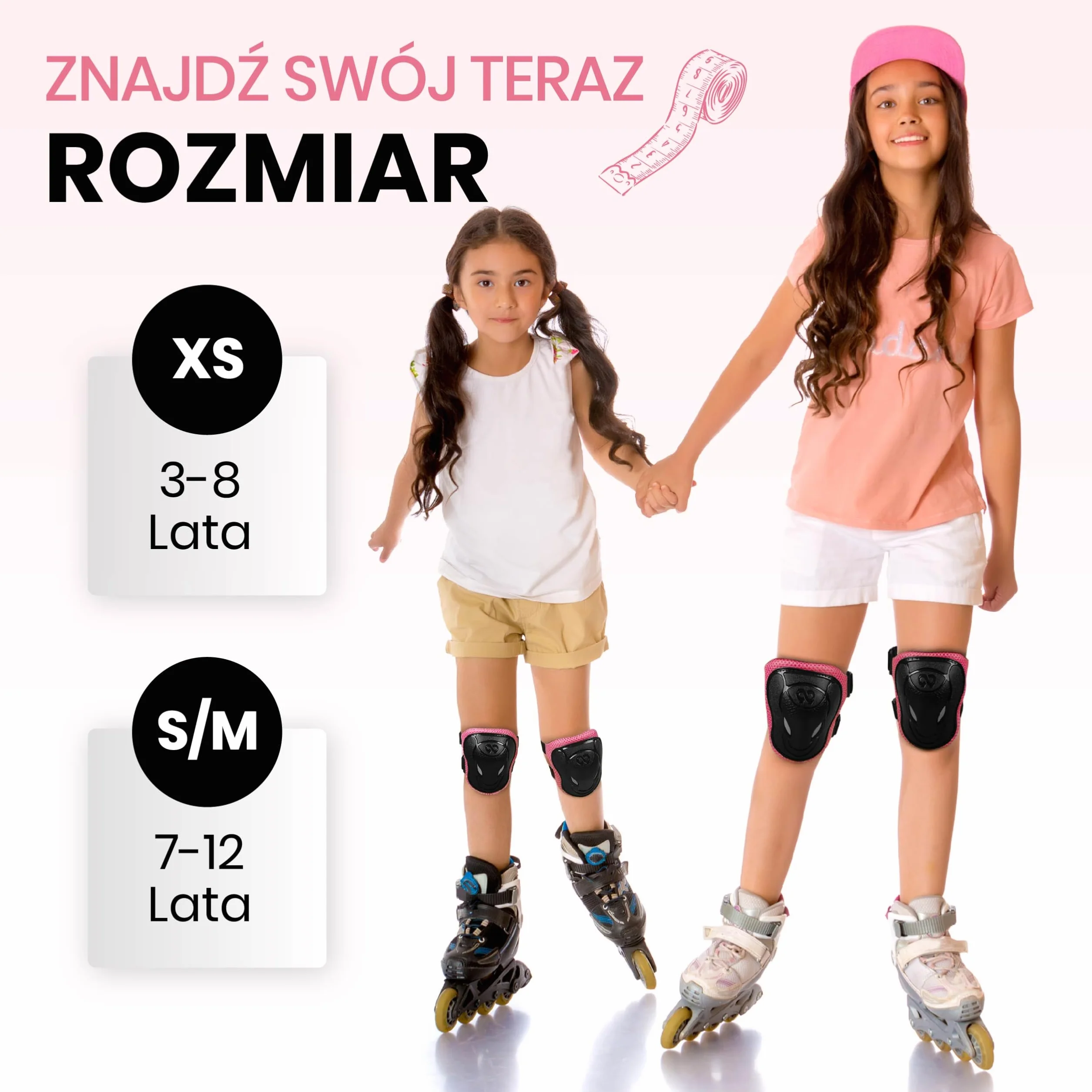 99FLIPS Ochraniacze dla dzieci z certyfikatem GS [Zestaw 6 szt.] - GRIND - S/M Różowe - Ochraniacze na rolki dla dzieci - Zestaw ochraniaczy na kolana i łokcie - Protektory na rolki