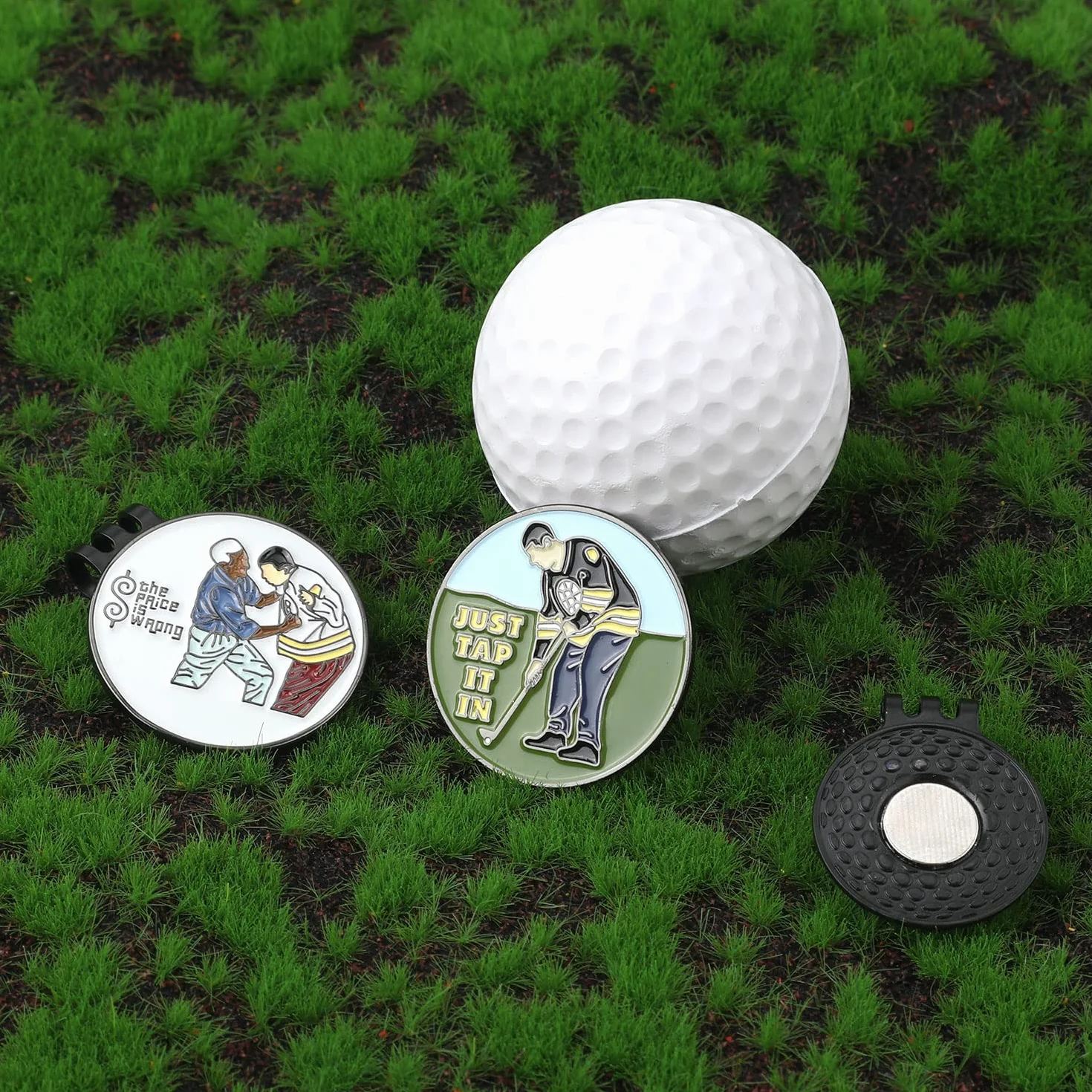 2 Szt., Znacznik Pileczki Golfowej, Uchwyt Znacznika Pilki Golfowej Znacznik Pilki Golfowej Zabawny Klips do Kapelusza Golfowego Akcesoria Golfowe dla Mezczyzn Kobiet Milosników Golfa