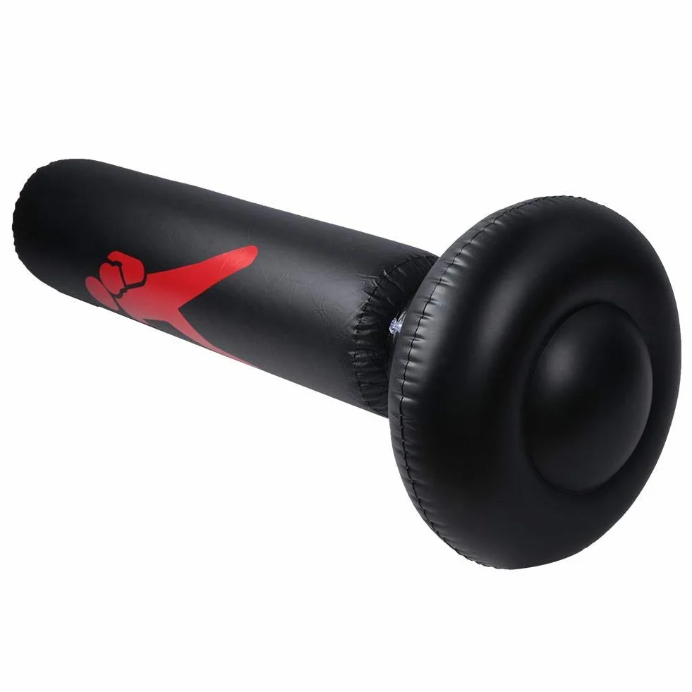 Worek bokserski, PVC 160cm stojący nadmuchiwany worek bokserski dla dorosłych i dzieci, fitness hit sandbag, worek bokserski typu column cup (czarny)