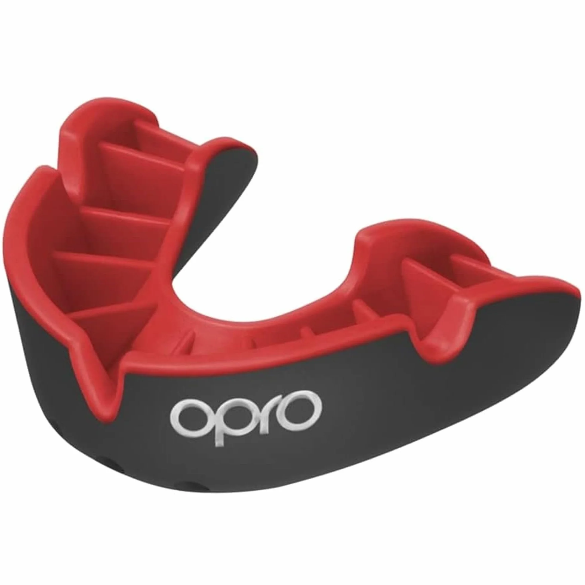 OPRO Silver Level sportowy ochraniacz na zęby dla dorosłych i dzieci z etui, gumowa osłona z rewolucyjną technologią dopasowania do hokeja, lacrosse, rugby, MMA, boksu i sportów walki
