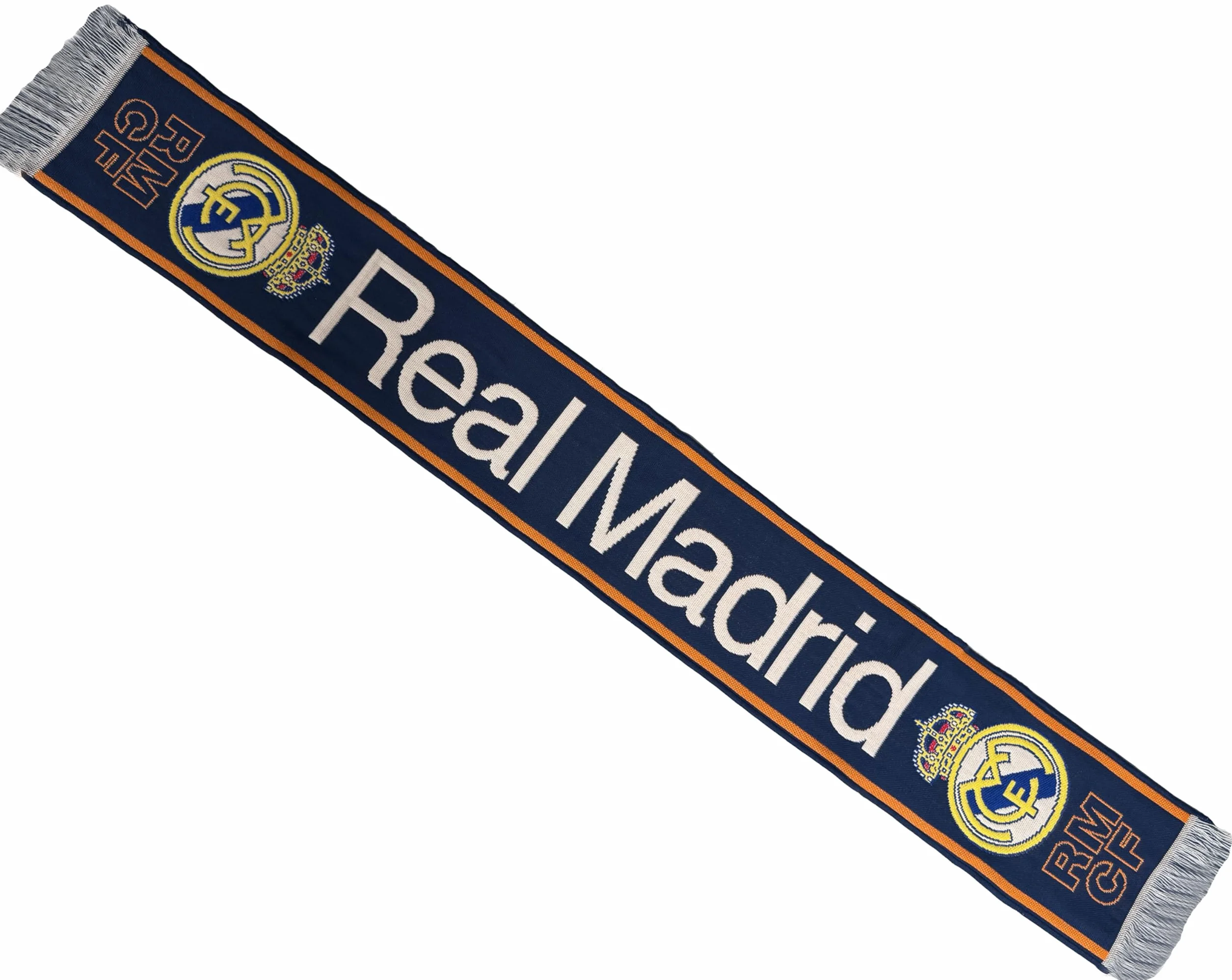REAL MADRID Prawdziwy szalik - oficjalna kolekcja Liga Football - rozmiar 140 cm, niebieski, 140 cm, NIEBIESKI, 140