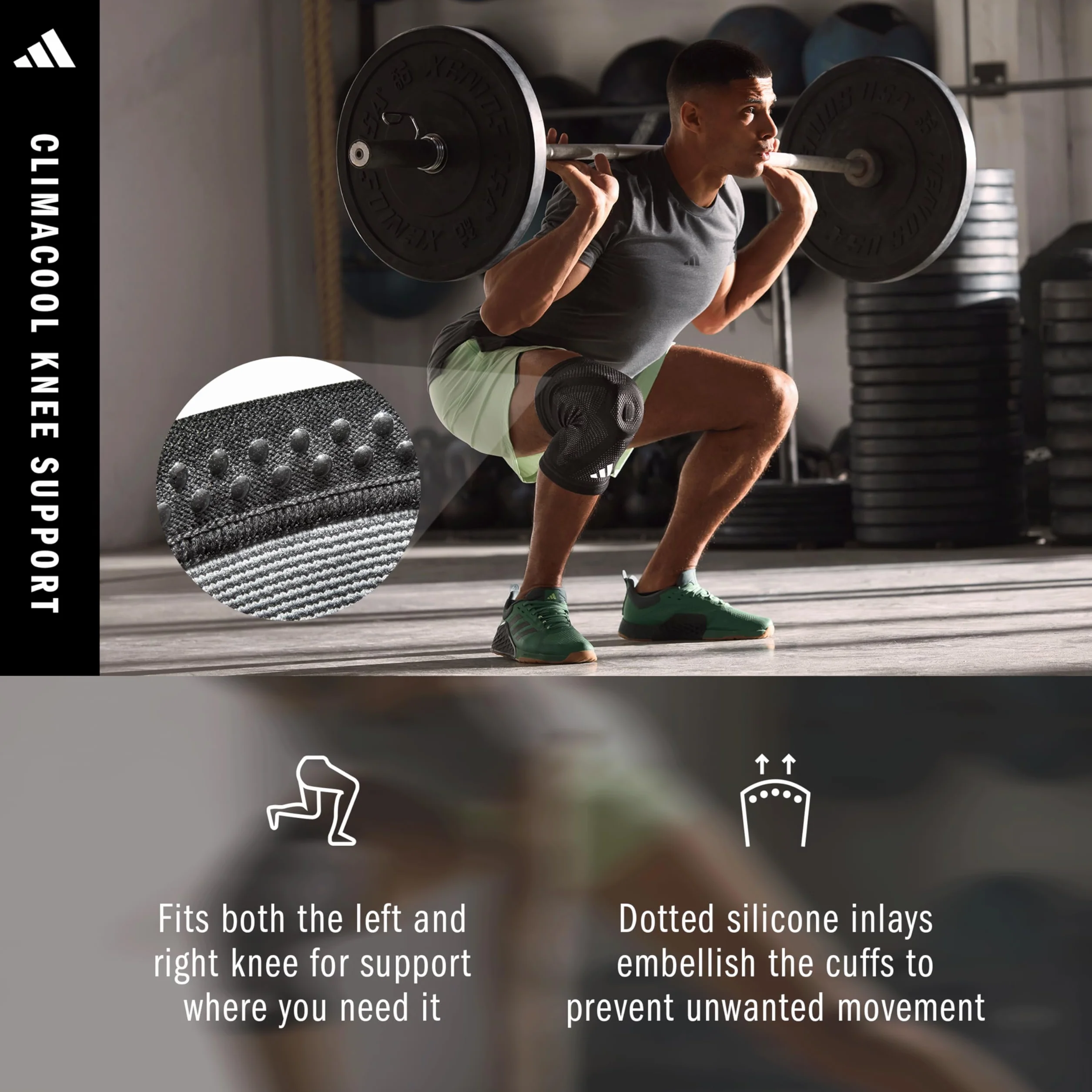 adidas Aeroready bandaż na kolana, oddychający, kompresyjny, ergonomiczny kształt (M)