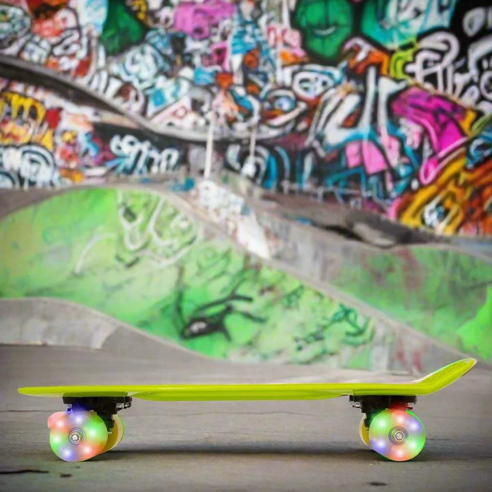 Deskorolka świecąca EVO 22" dla początkujących i profesjonalistów, kompletna mini cruiser