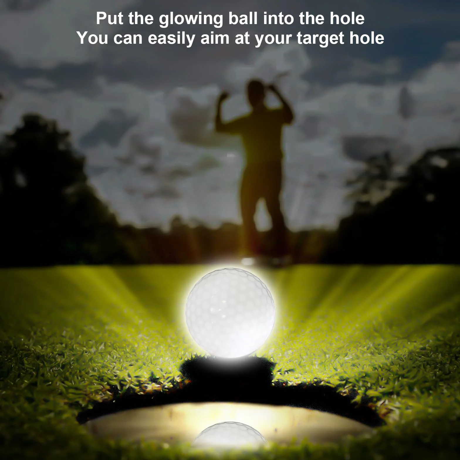 Leikurvo Piłki golfowe LED, 6 sztuk, świecące piłki golfowe, wielokolorowe, 42,6 mm, 45 g
