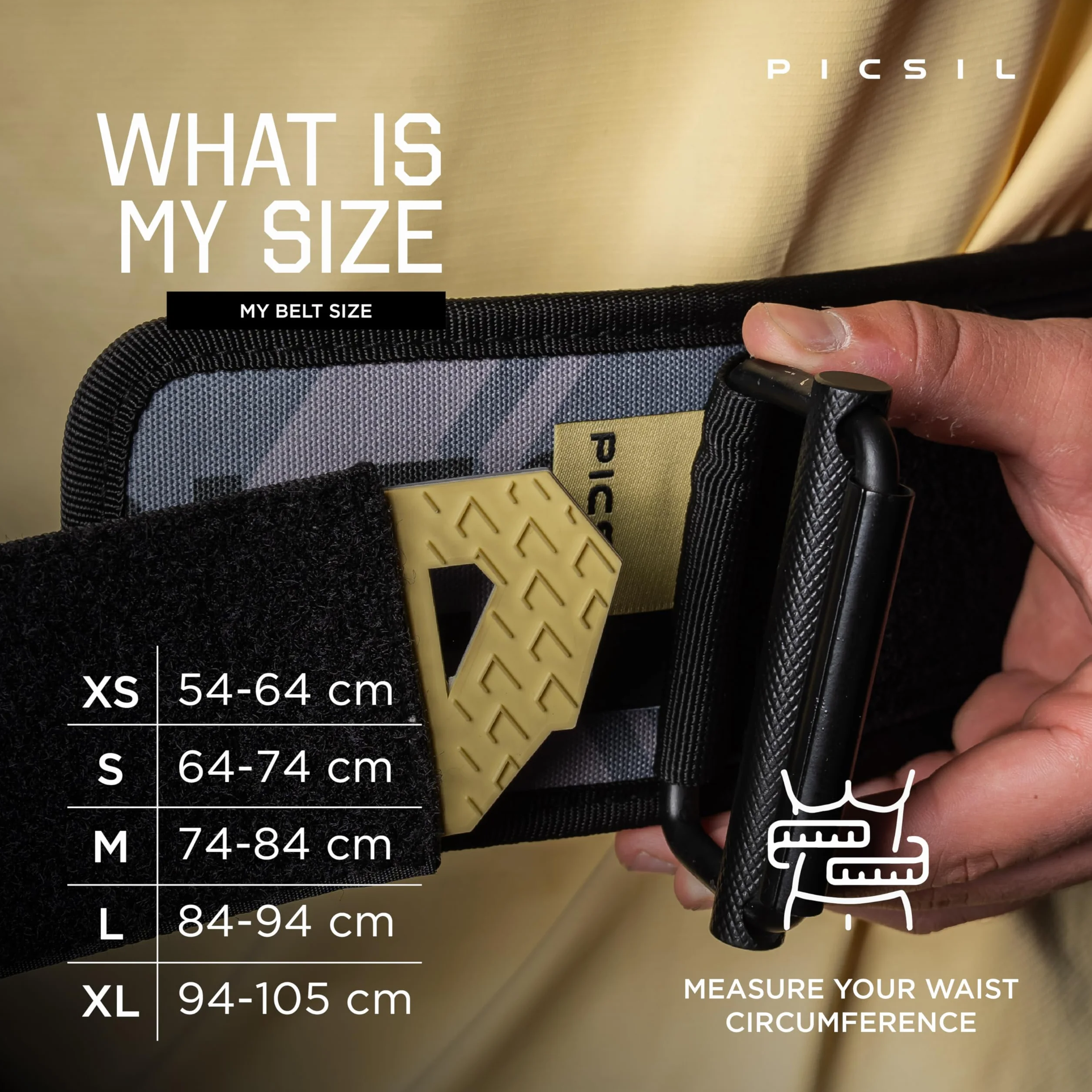 PICSIL LockPro Neoprenowy pas ciężarowy do podnoszenia z podwójną regulacją do cross training i powerlifting
