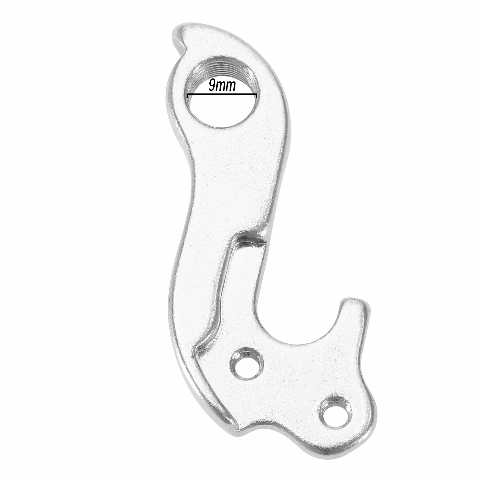 Hak przerzutki rowerowej GH-085 Haczyk przerzutki Rowerowy tylny haczyk stop aluminium z 2 śrubami kompatybilny z Marwi kompatybilny z kołem Cube, srebrny