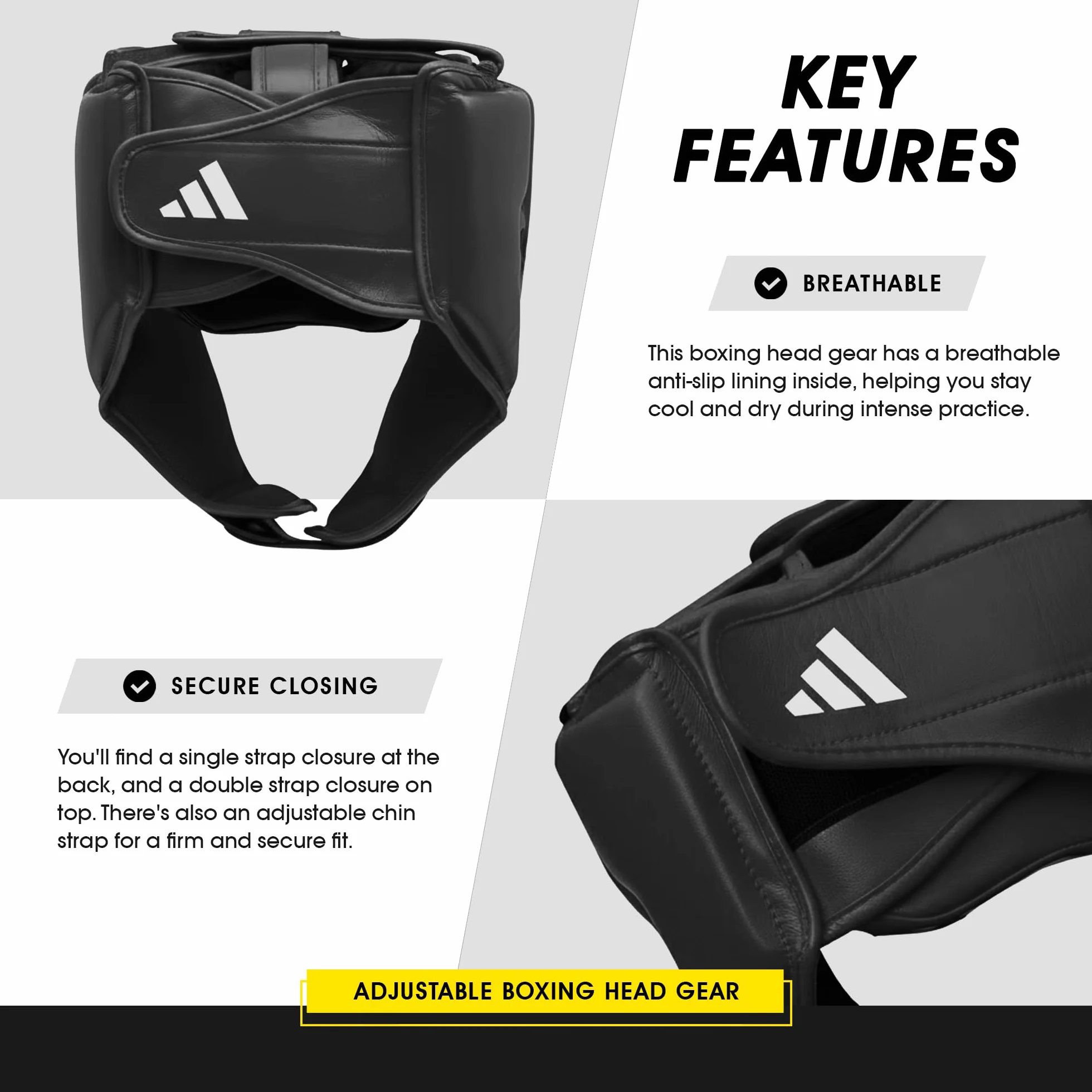 Adidas Uniseks hybrydowa ochrona głowy 50 HG czarna S