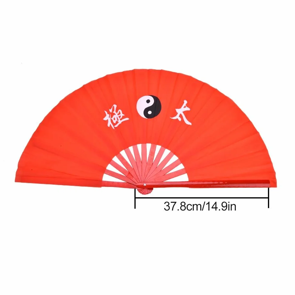 Kampfkunst Fan Bambus Seide Tai Chi Tanztraining Performance Fan Rot(rot)