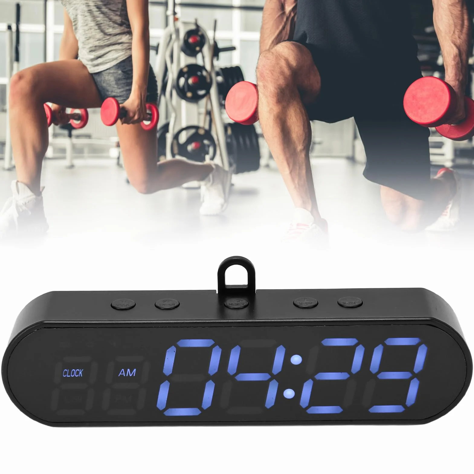 Przenośny Minutnik na Siłownię, Minutnik Interwałowy Zegar Odliczający/w górę Stoper 1000 MAh USB Można ładować Fitness Sport Interwałowy Timer do Treningu Budzik do Domowej