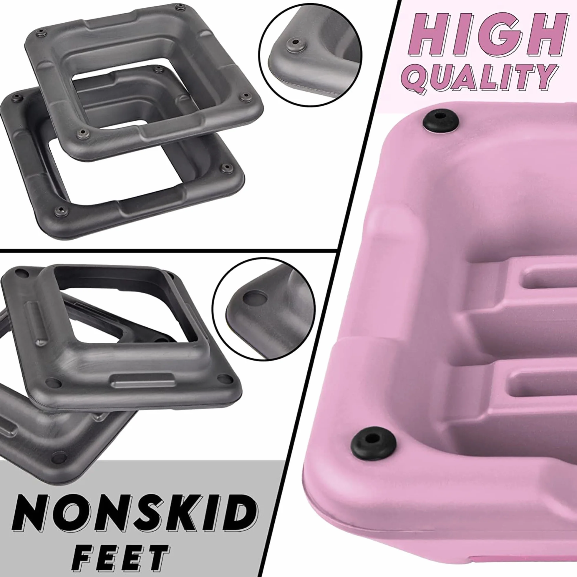Yes4All CXKW regulowana platforma aerobowa 40,6 x 40,6 cm z 4 pionami różowo-szara