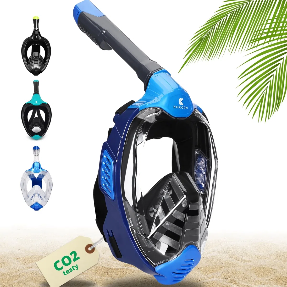 Khroom DEKRA bezpieczna maska ​​do snorkelingu pod względem CO2, pełna maska ​​| Seaview X - maska ​​do nurkowania dla dorosłych / dzieci | Sprzęt do snorkelingu
