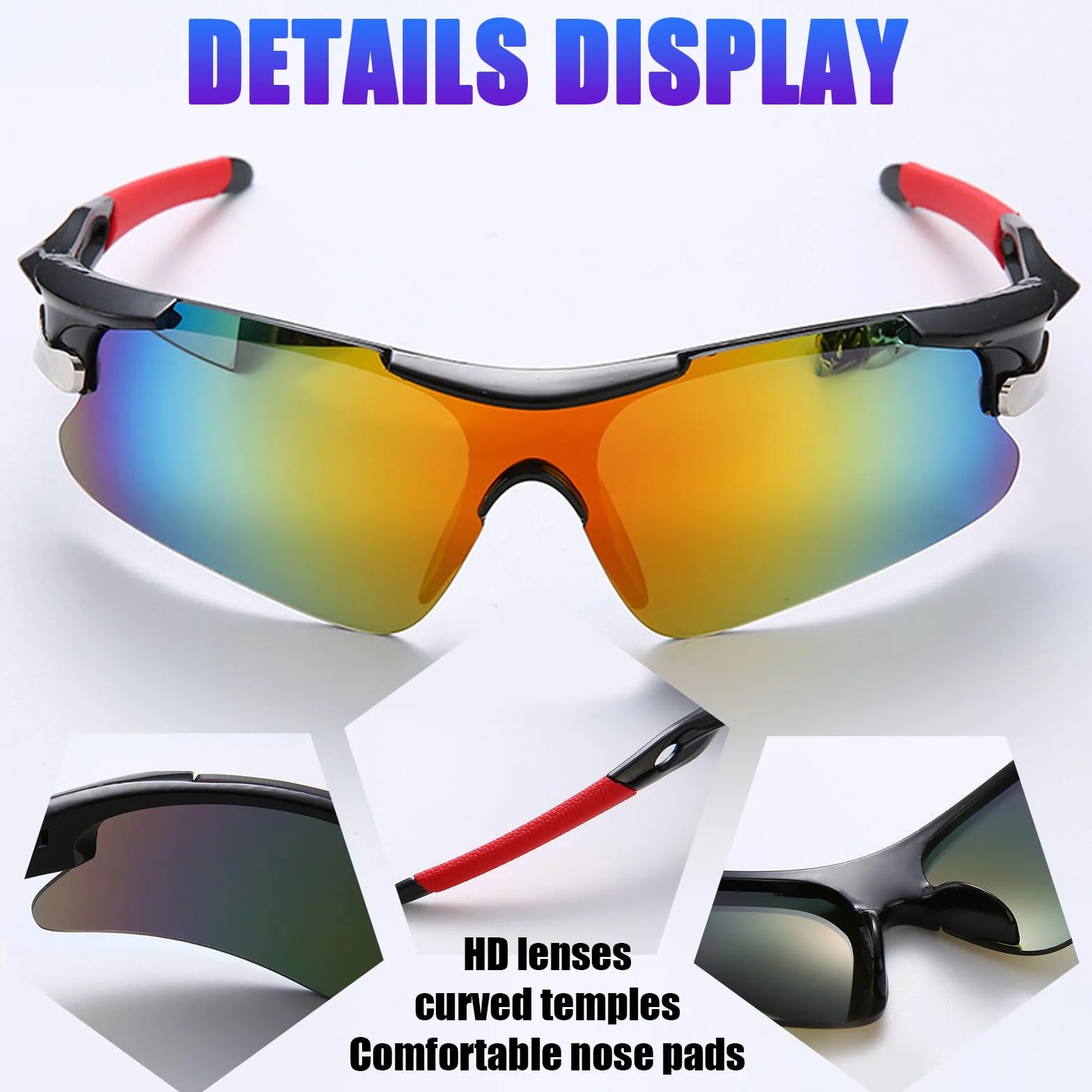 JSTHHTT 2 sztuki sportowe okulary przeciwsłoneczne, okulary rowerowe, wiatroszczelne, szybkie okulary, szybkie okulary Rave, okulary rowerowe dla mężczyzn i kobiet, ochrona UV400 na aktywności na