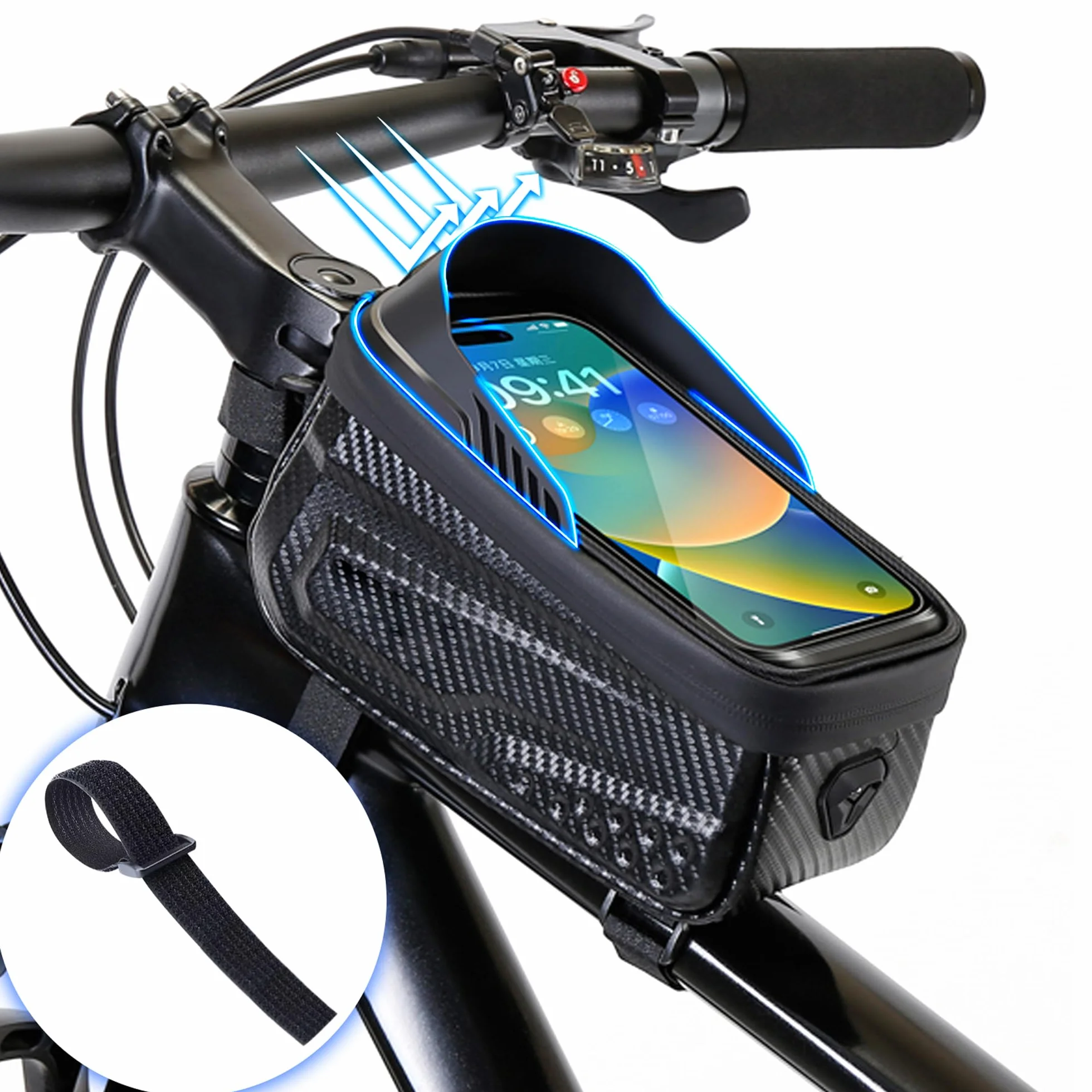 EVA wodoodporny wspornik przednia rama rurka kierownica torba na akcesoria rowerowe, torba na przednią ramę roweru, wodoodporna torba na siedzenie na telefon, torba na kierownicę, torba do
