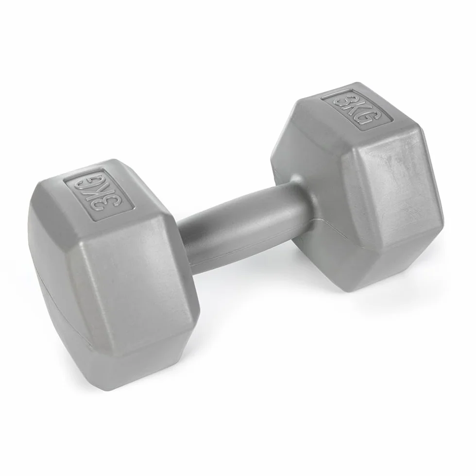 Zestaw 2 krótkich hantli z litego cementu, antypoślizgowe, 2 x 1-4 kg do fitnessu i treningu siłowego