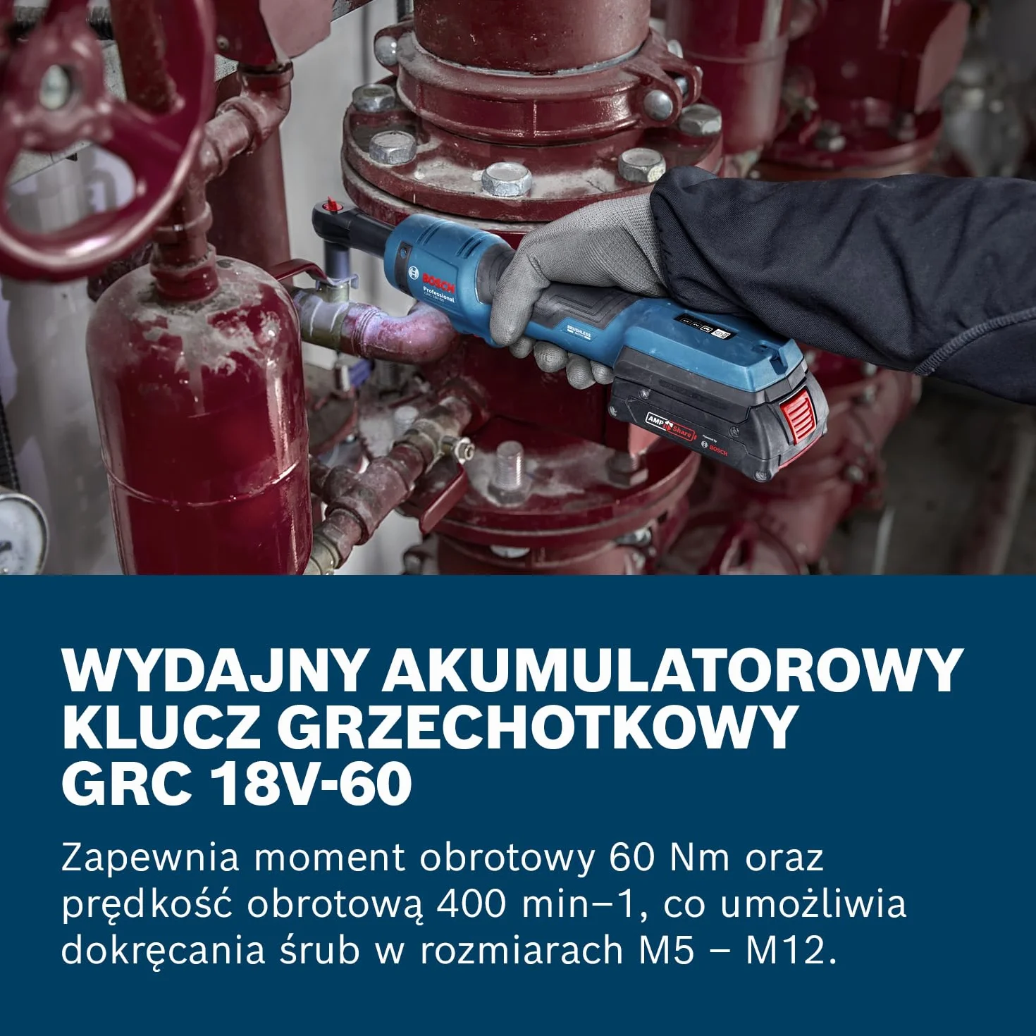 Bosch Professional GRC 18V-60 Akumulatorowy klucz grzechotkowy 18V System zestaw 2 akumulatory GBA 2,0 Ah ładowarka GAL 18V-40 L-BOXX