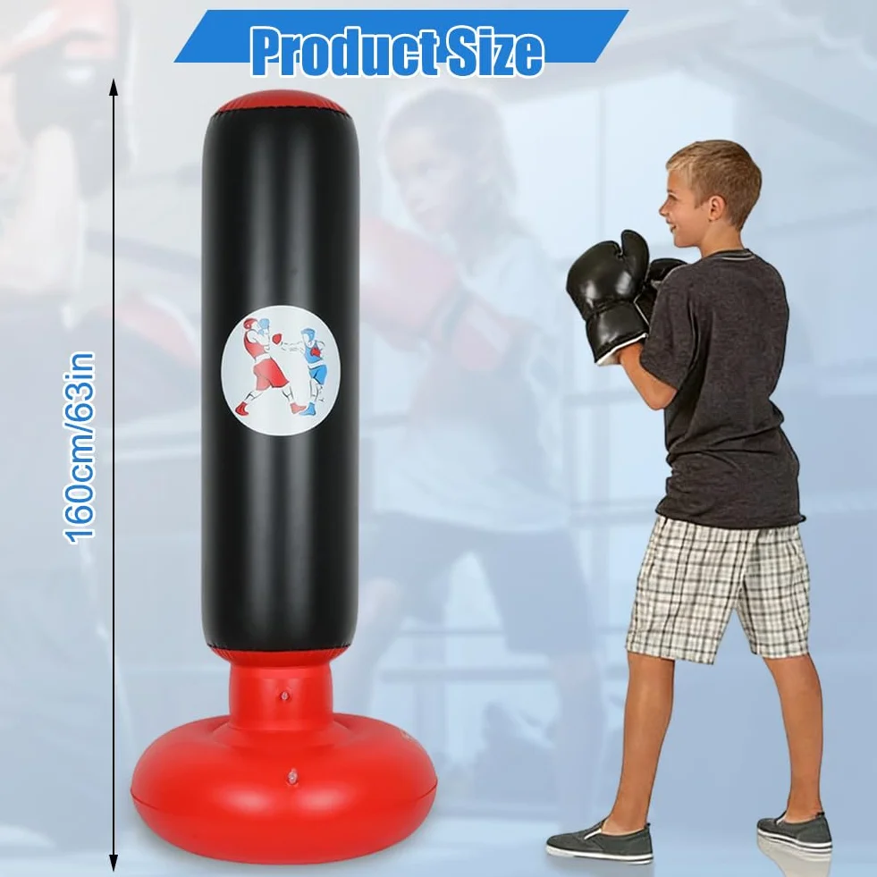Worek bokserski dla dzieci 160 cm nadmuchiwany stojący do karate kickboxingu