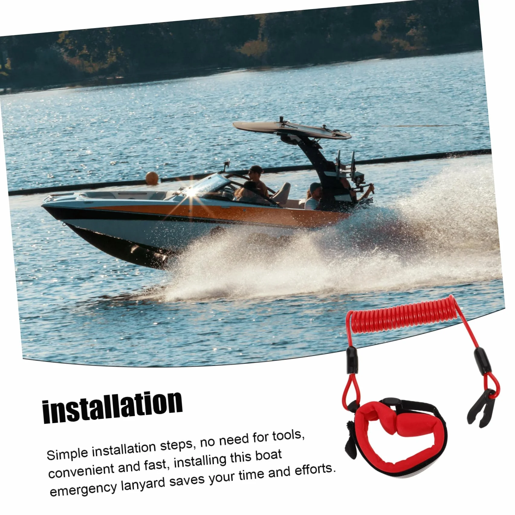 Boat Engine Lanyard Safety Cord for Emergency Shutoff Easy Installation Safety Lanyard for Boat Owners