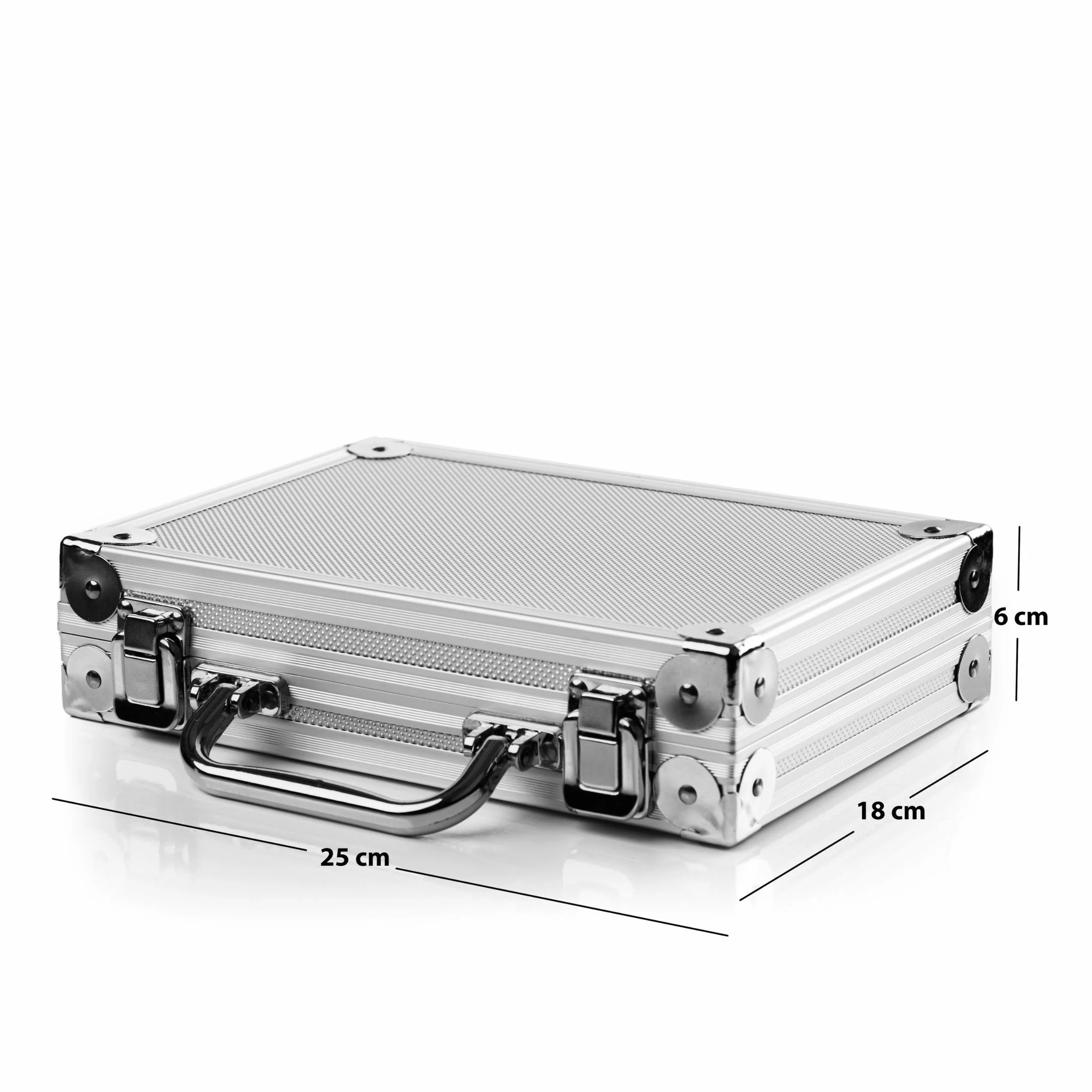 Karella Walizka aluminiowa PAK Luxus, High Class Profi etui na 2 zestawy rzutek miękkich lub stalowych, duża torba, z dużą ilością miejsca na rzutki i akcesoria, w kolorze srebrnym, czarnym i w wersji